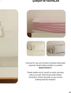 01.03.2026 tarihinden itibaren geçerli olan Karaca Home kataloğu önizlemesi | Sayfa: 83 | Ürünler: Yatak, Çarşaf