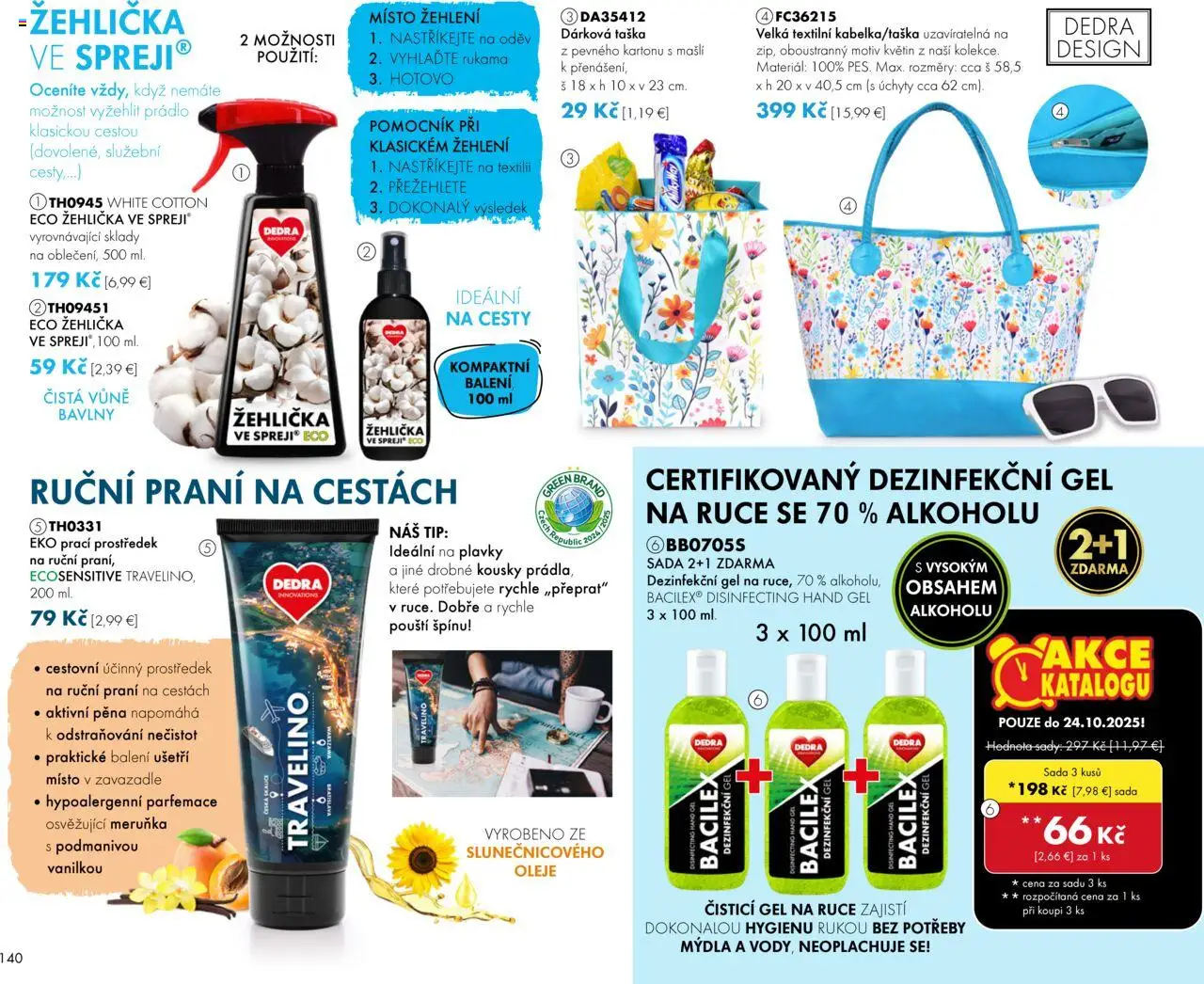 Dedra Katalog 8 2025 │ platný od 25.07.2025 | Strana: 40 | Produkty: Žehlička, Plavky, Taška