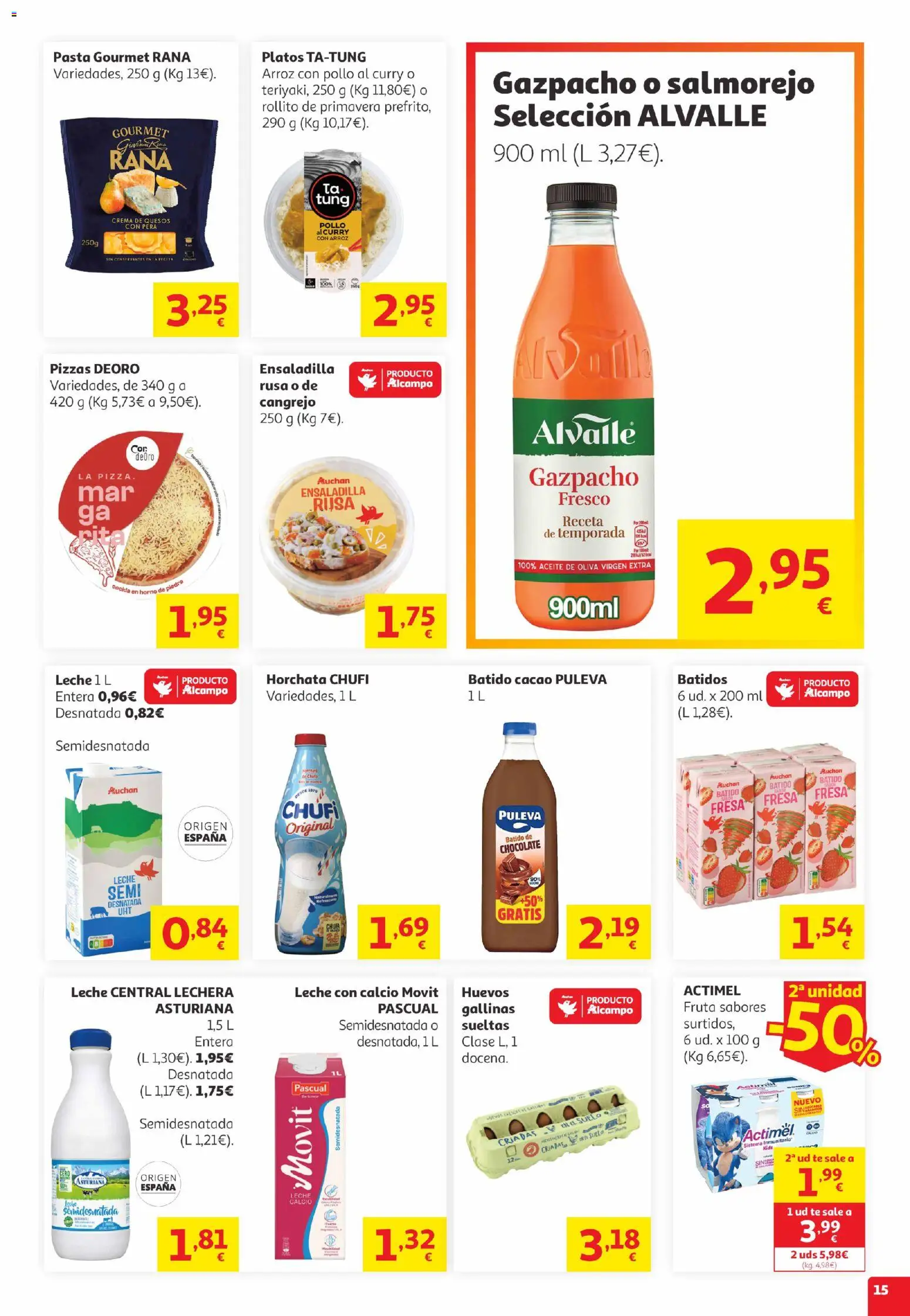 Alcampo Canarias │ válido desde el 05.05.2026 | Página: 15 | Productos: Leche, Chocolate, Crema, Φρυγανιές σικάλεως