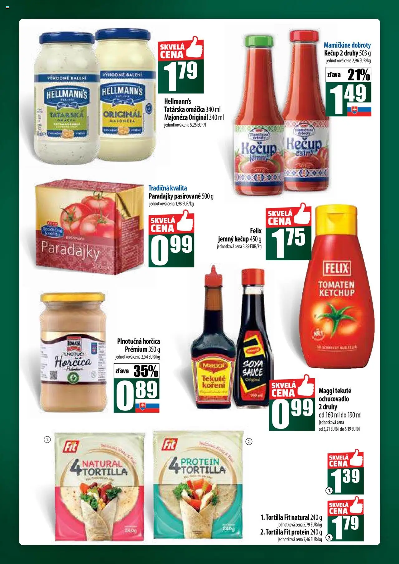 COOP Jednota široká ponuka │ platný od 24.07.2025 | Strana: 28 | Produkty: Tortilla, Kečup, Tatárska omáčka, Omáčka