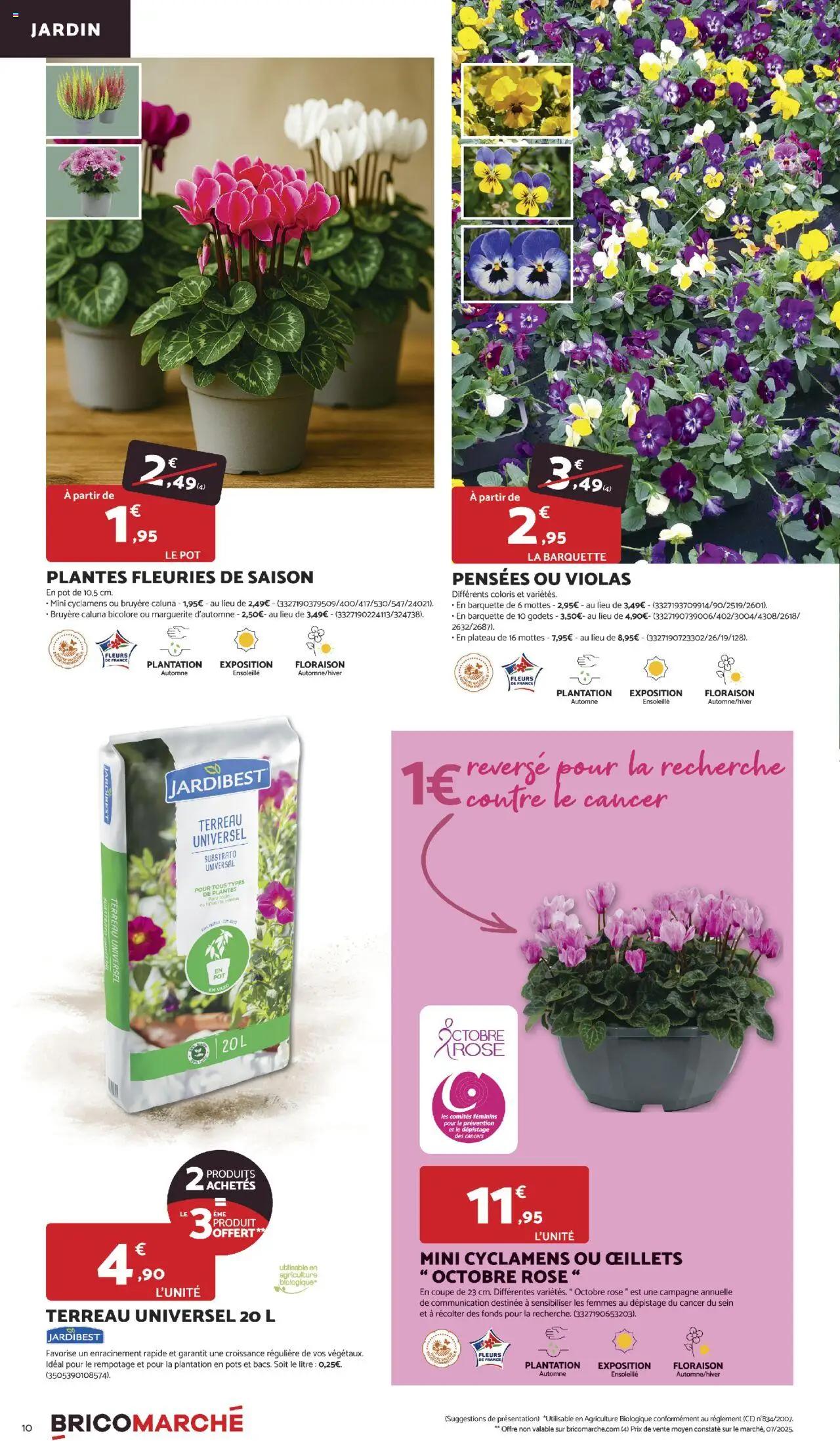 {H1} | Page: 10 | Produits: Terreau Universel, Plateau, Plantes, Terreau