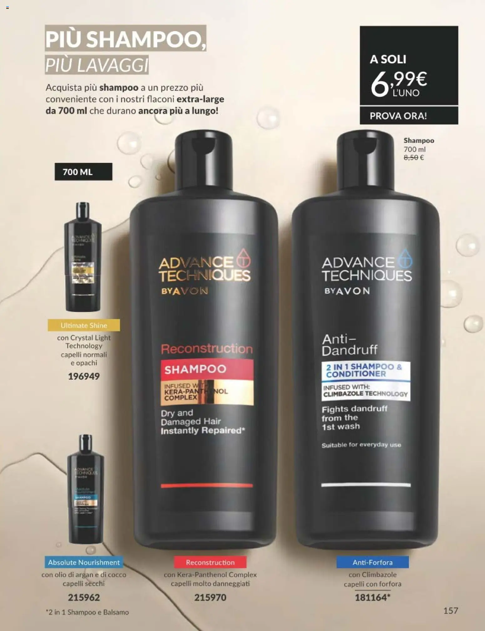 Volantino Avon del 01.02.2026 | Pagina: 157 | Prodotti: Shampoo, Balsamo, Olio, The