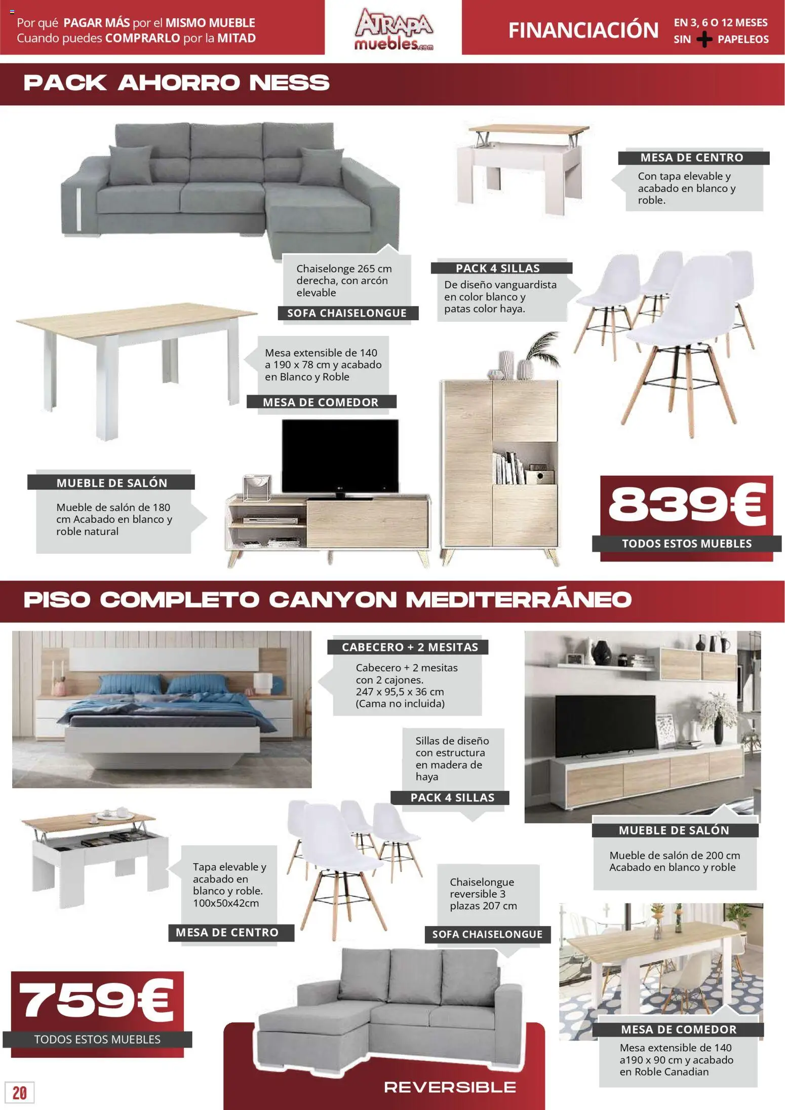 Atrapa Muebles - folleto │ válido desde el 01.02.2026 | Página: 20 | Productos: Mesa extensible, Muebles, Cama, Mesa