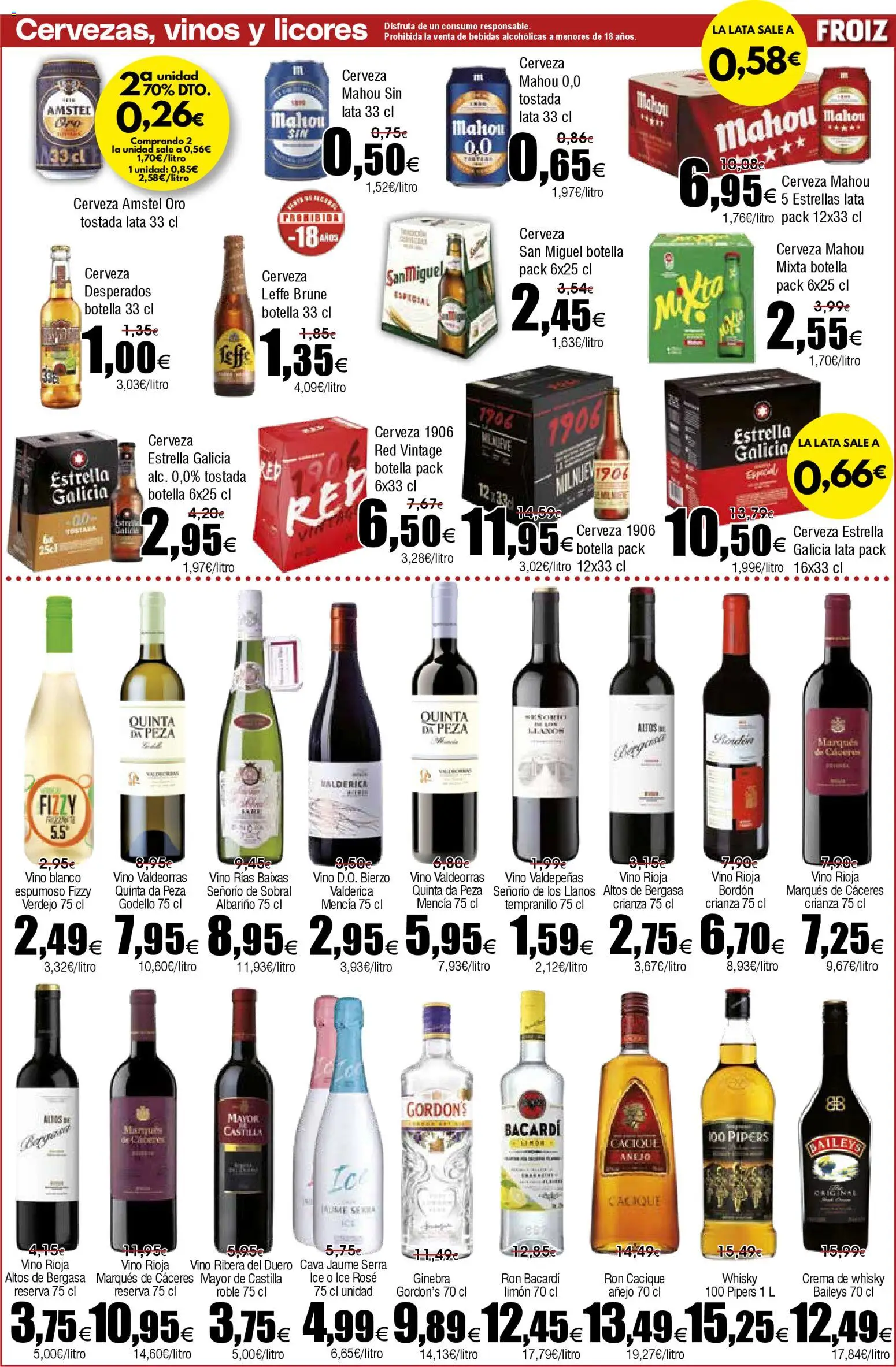 Froiz folleto │ válido desde el 11.02.2026 | Página: 17 | Productos: Ron, Vino, Cerveza, Crema
