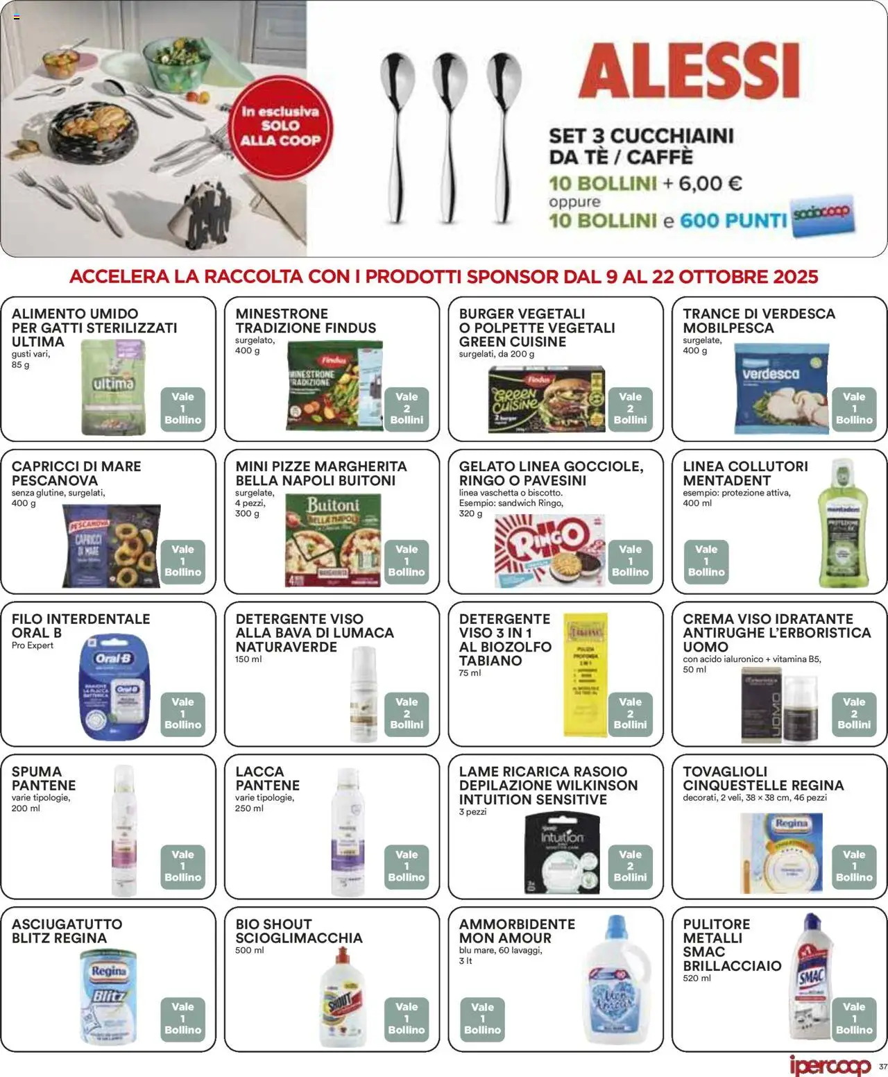 Volantino Ipercoop del 09.10.2025 | Pagina: 37 | Prodotti: Filo interdentale, Crema viso, Asciugatutto, Polpette