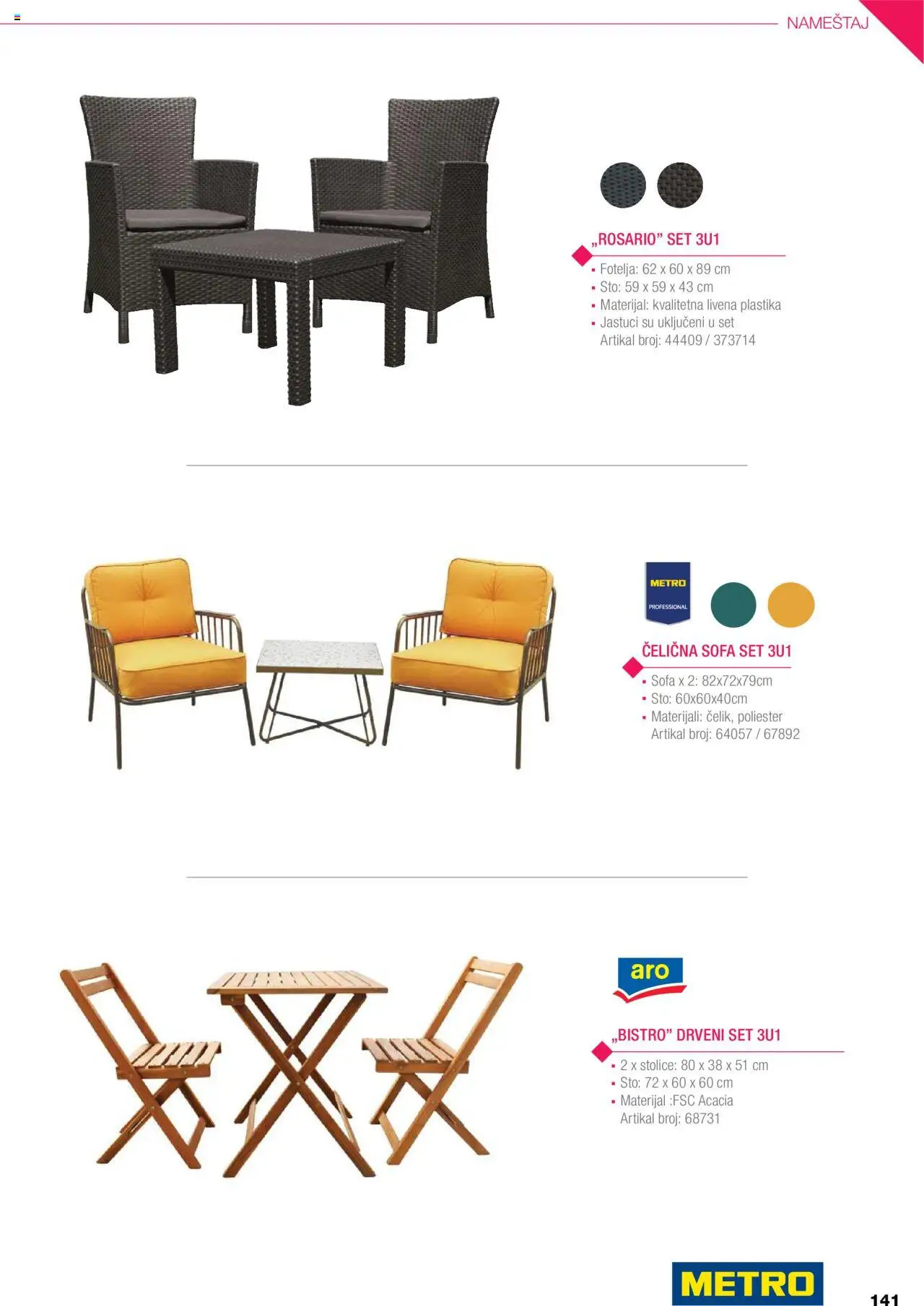 Metro katalog - važi od 05.05.2025 | Strana: 141 | Proizvode: Sofa, Fotelja, Sto