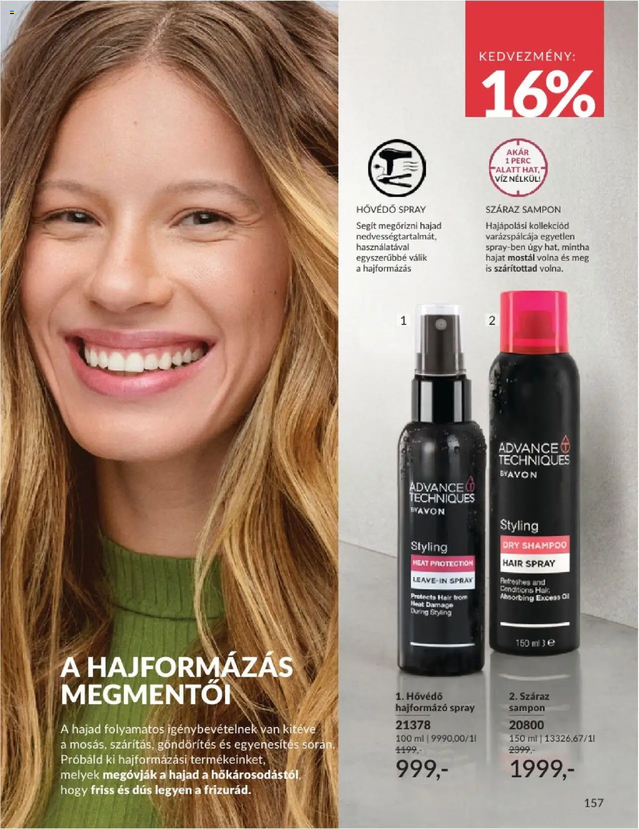 Avon akciós ujság - amely érvényes a következő dátumtól: 01.07.2025 | Oldal: 157 | Termékek: Hajformázó, Sampon