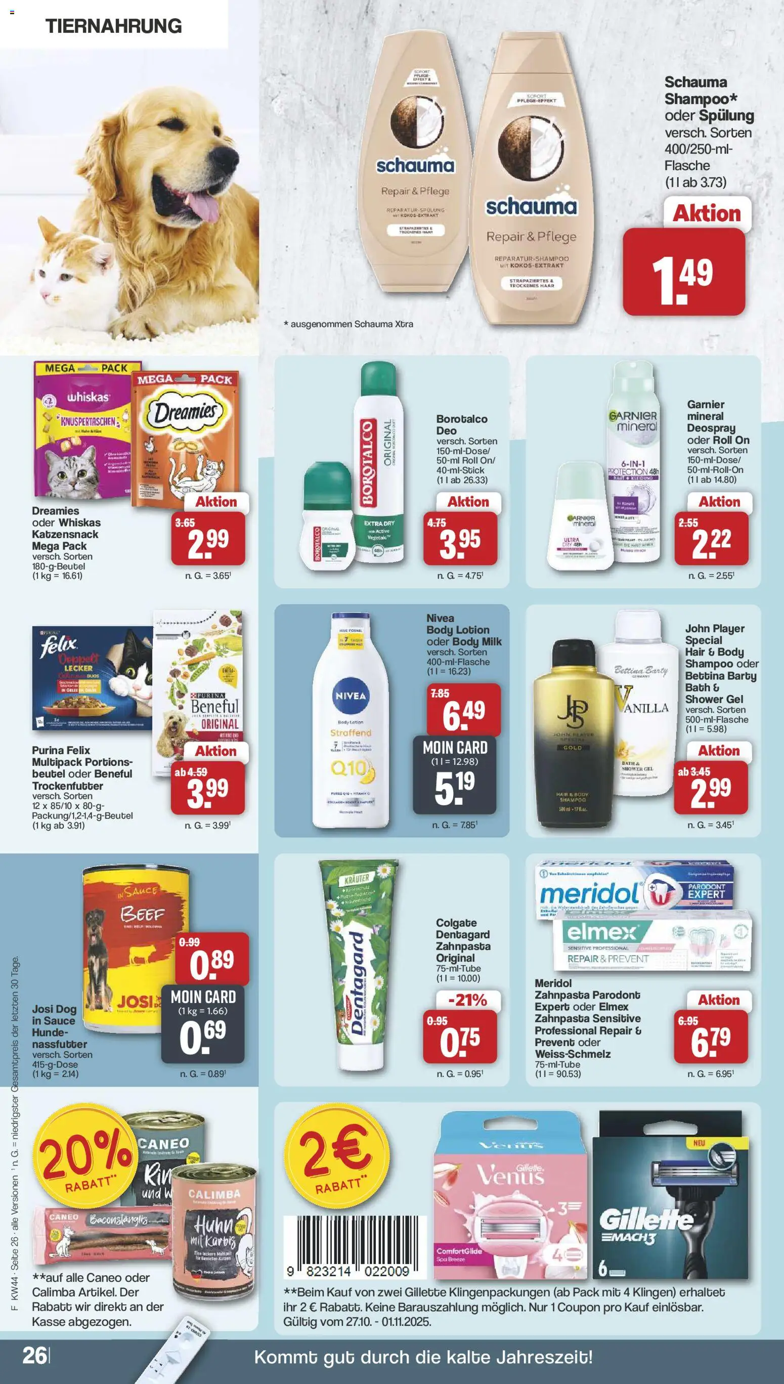 Famila Nordwest Prospekt 	 – gültig ab 27.10.2025 | Seite: 28 | Produkte: Shampoo, Spülung, Zahnpasta, Body Milk