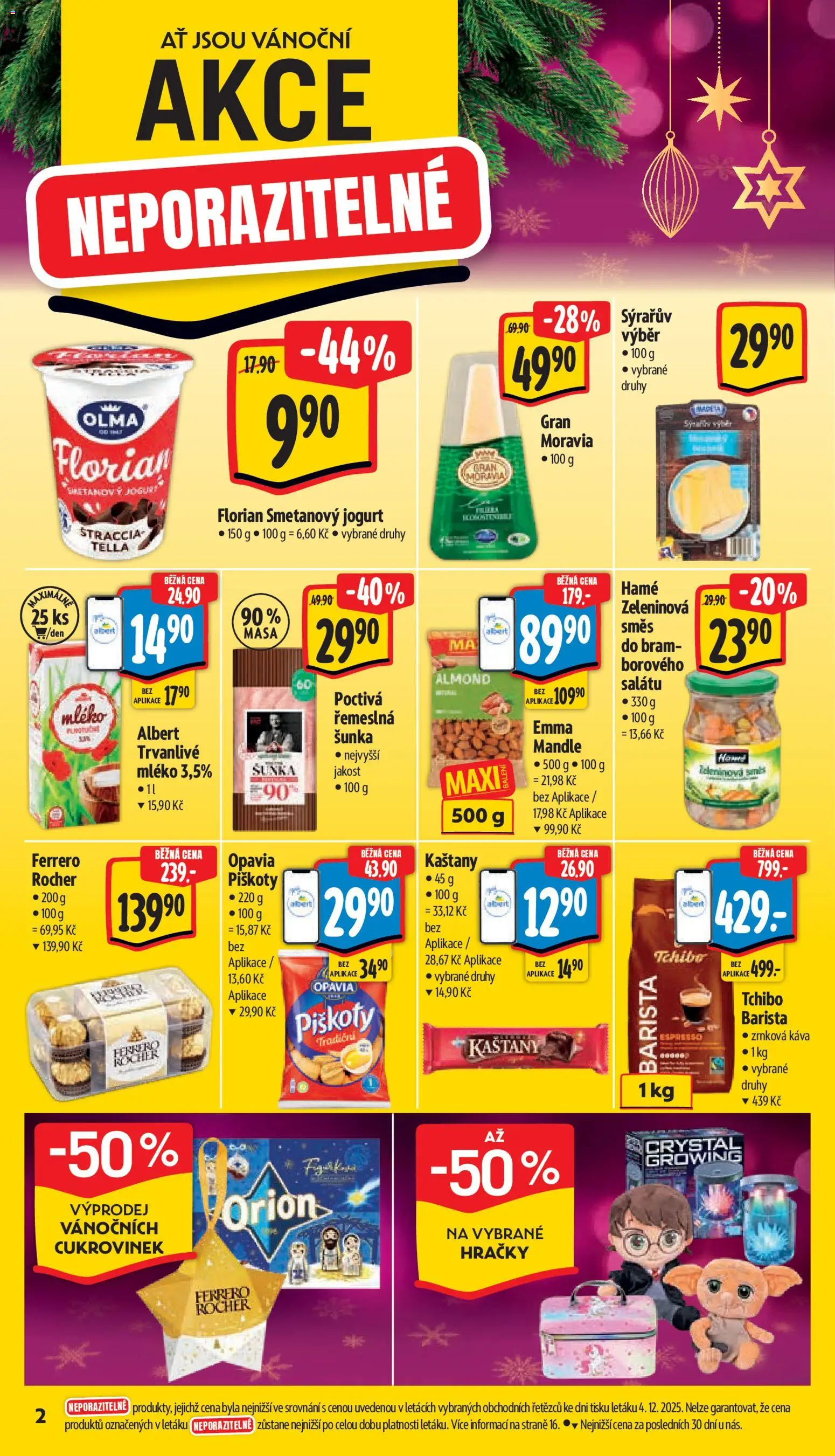 Albert leták - Supermarket od 10.12.2025 | Strana: 6 | Produkty: Mléko, Jogurt, Piškoty, Zrnková káva