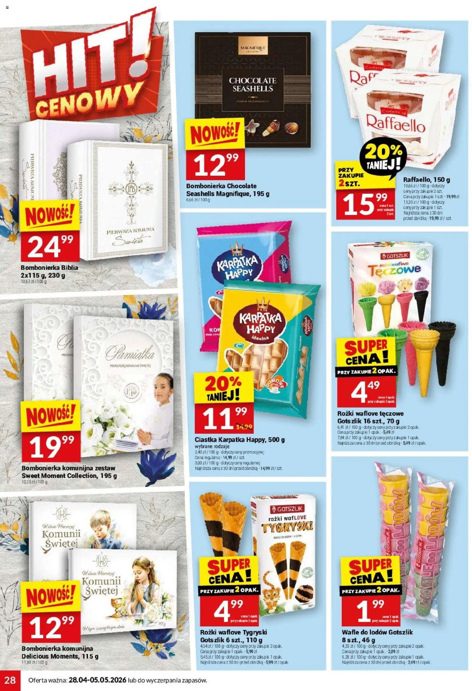 Twój Market gazetka od 28.04.2026 | Strona: 28 | Produkty: Wafle, Bombonierka, Ciastka