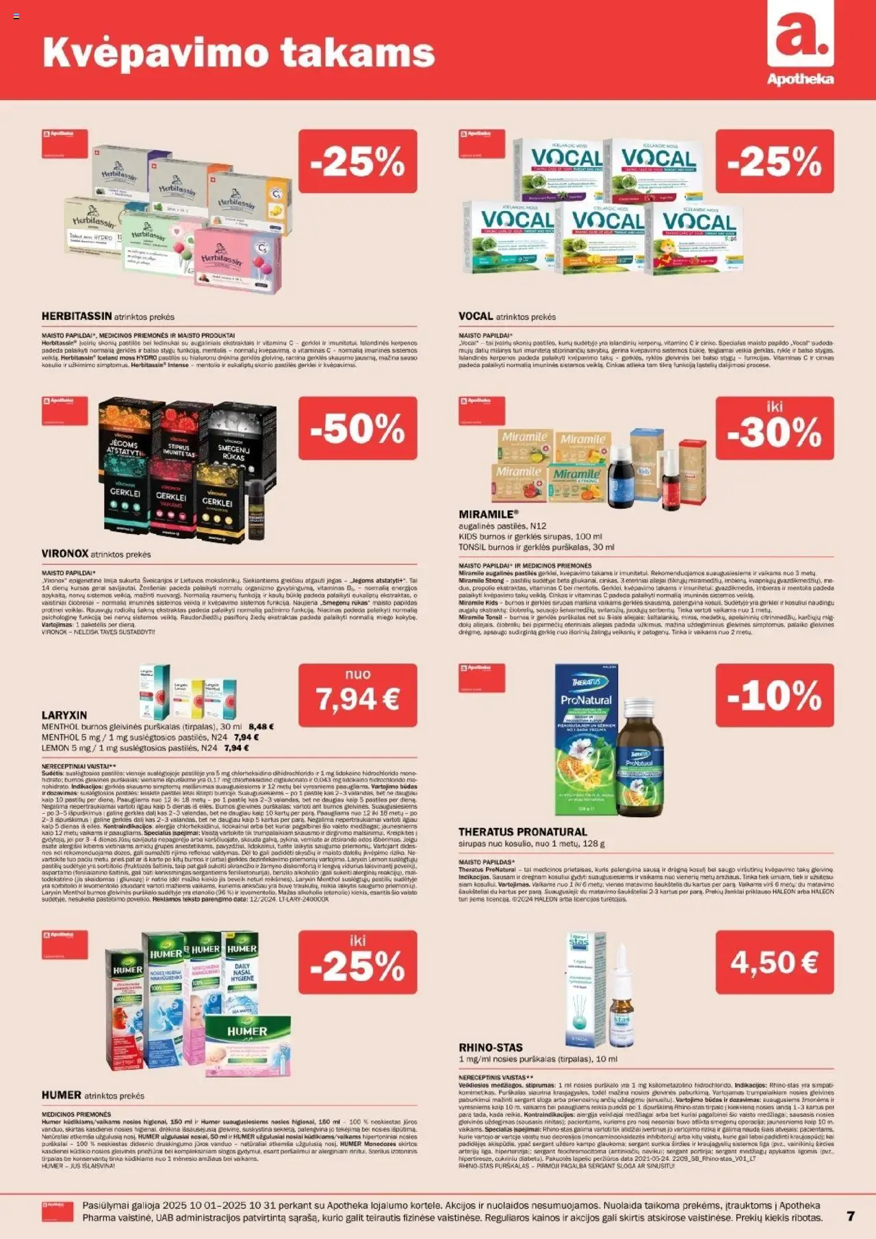 Apotheka akcijos nuo 01.10.2025 | Puslapis: 7 | Prekių: Ledinukai