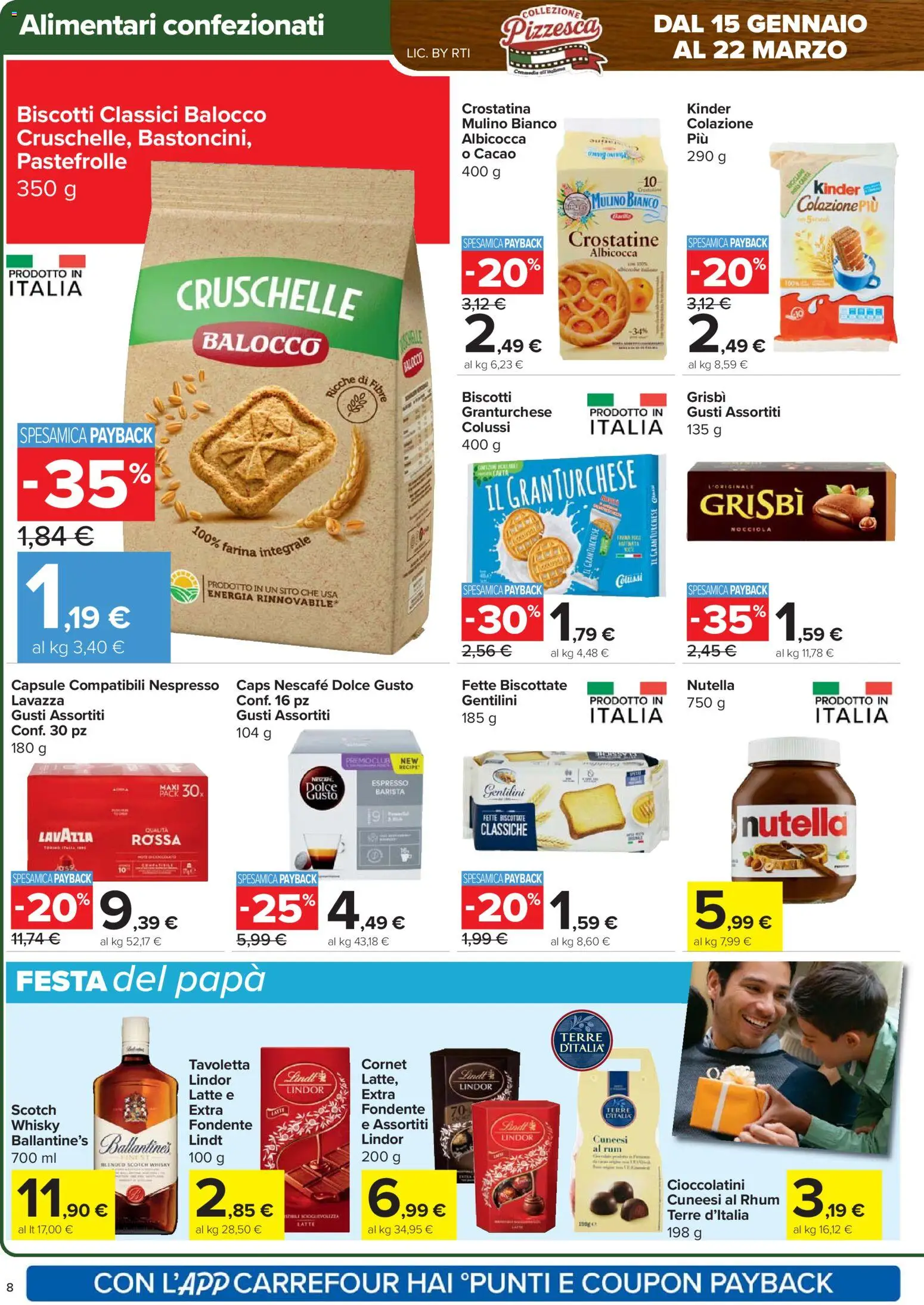 Volantino Carrefour del 12.03.2026 | Pagina: 8 | Prodotti: Latte, Farina, Rum, Cacao