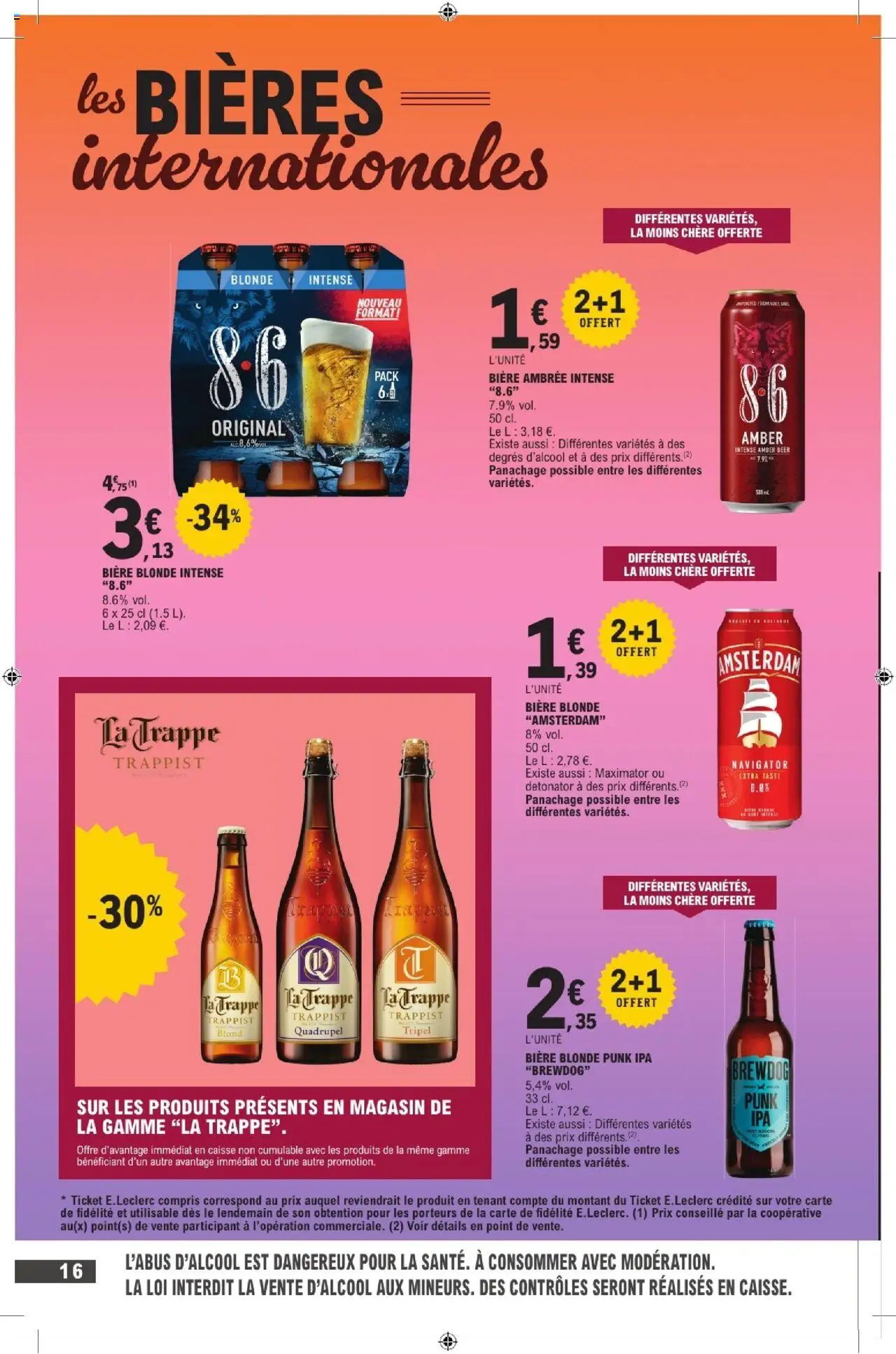 {H1} | Page: 16 | Produits: Bière blonde, Bière