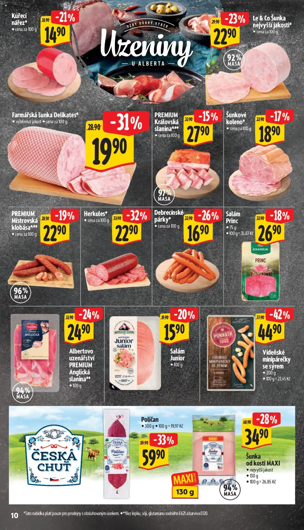 Albert leták - Supermarket od 20.08.2025 | Strana: 18 | Produkty: Salám, Šunka, Klobása, Slanina