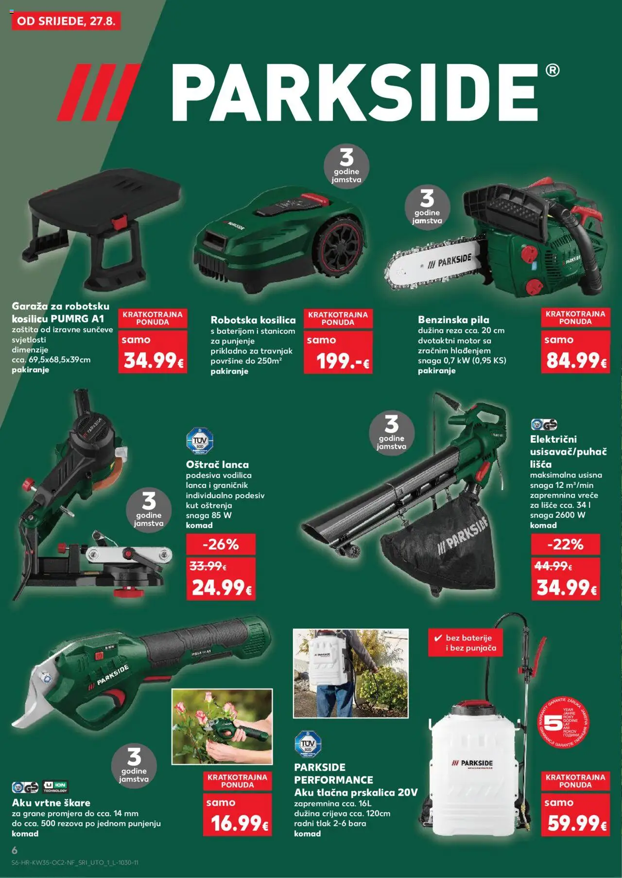 Kaufland katalog | vrijedi od 27.08.2025 | Stranica: 6 | Proizvodi: Kosilica, Baterije, Škare, Parkside