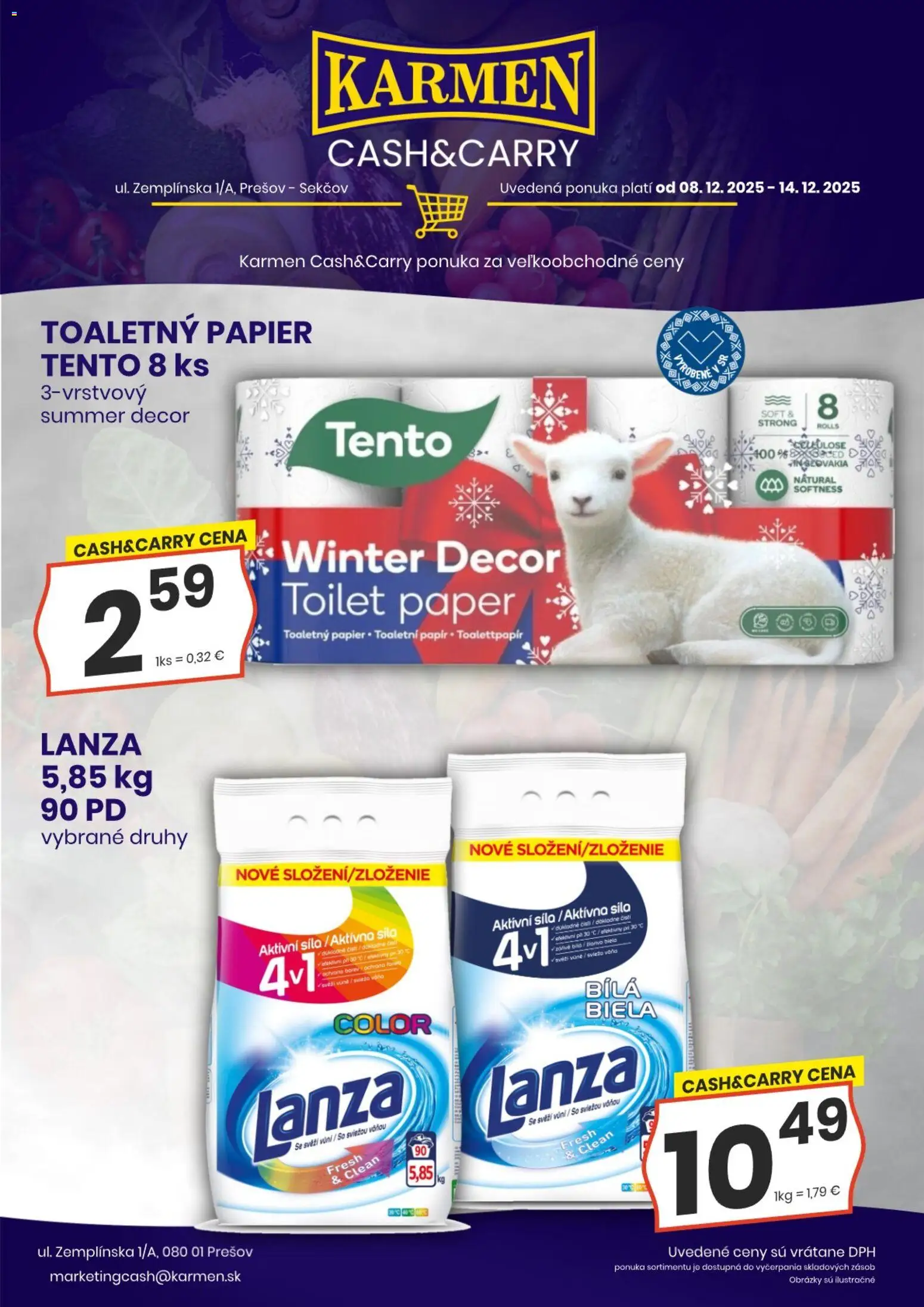 Nové KARMEN CBA akcie – leták je platný od 08.12.2025 | Strana: 8 | Produkty: Toaletný papier