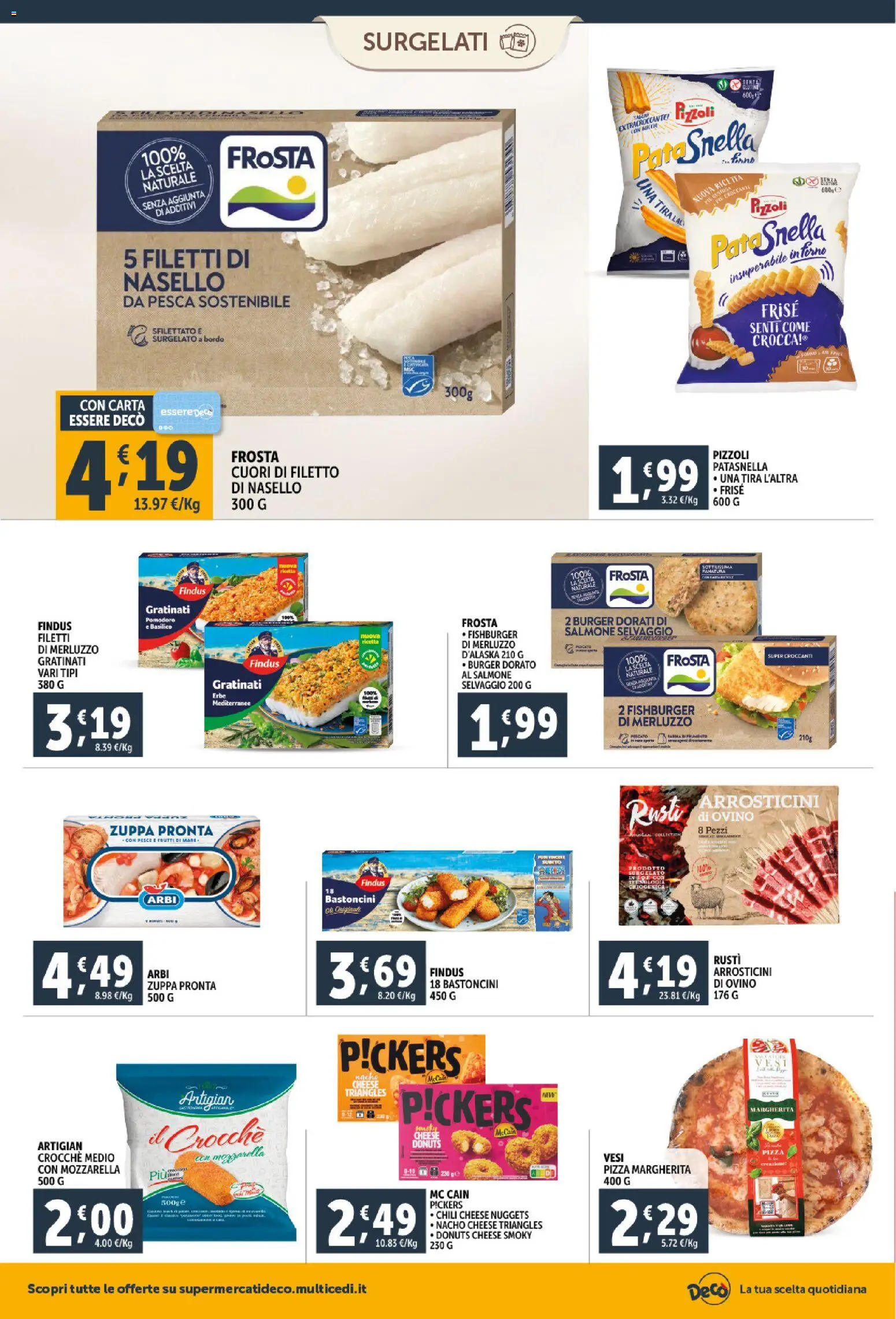 Volantino Decò del 06.03.2026 | Pagina: 8 | Prodotti: Pizza, Nuggets, Nasello, Ovino