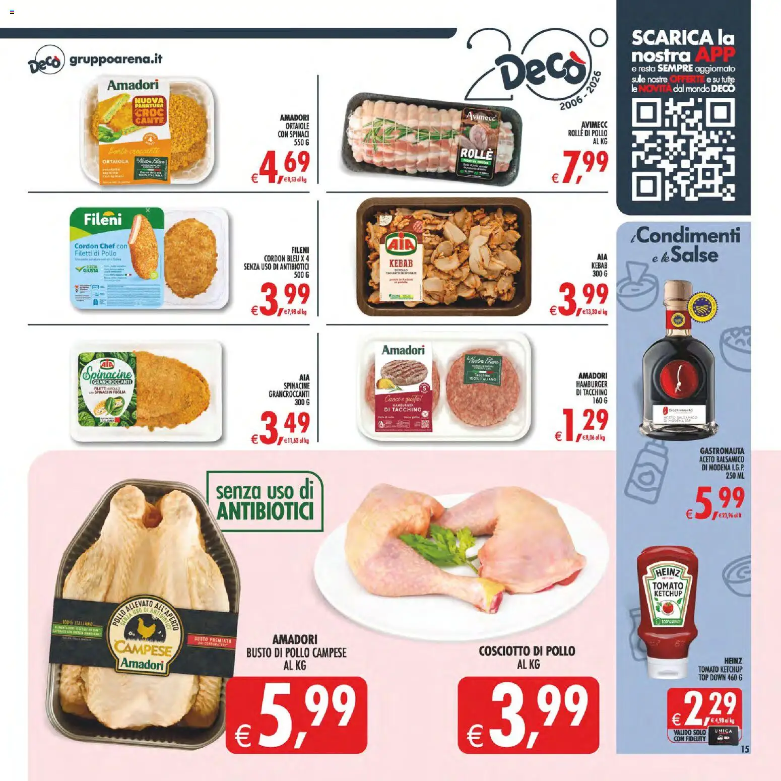 Volantino Decò del 17.03.2026 | Pagina: 15 | Prodotti: Pollo, Top, Spinaci, Hamburger