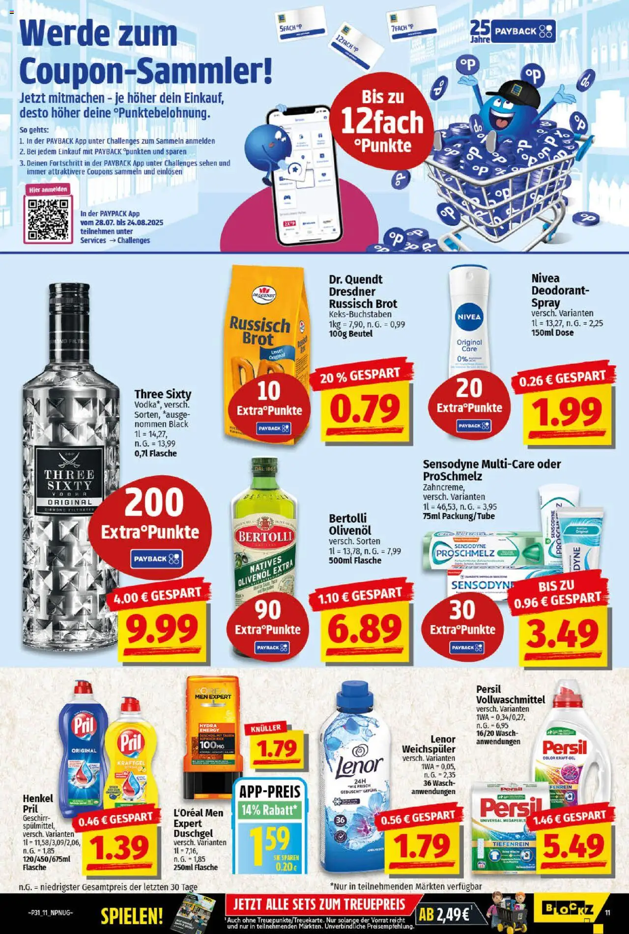 nah & gut Prospekt 	 - gültig ab dem 28.07.2025 | Seite: 11 | Produkte: Duschgel, Deodorant, Vodka, Persil