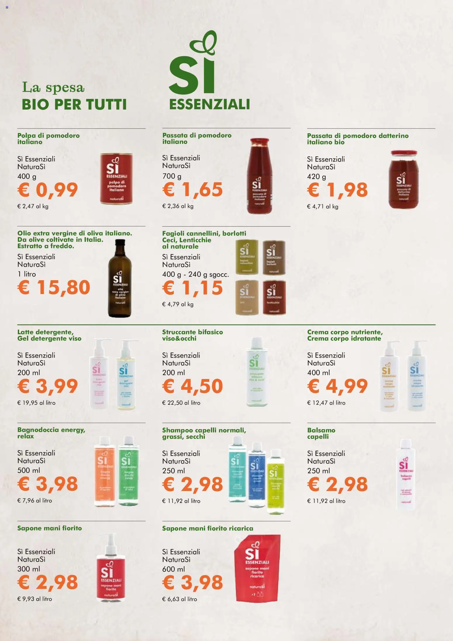 Volantino Natura Sì del 04.03.2026 | Pagina: 8 | Prodotti: Balsamo, Lenticchie, Pomodoro, Latte