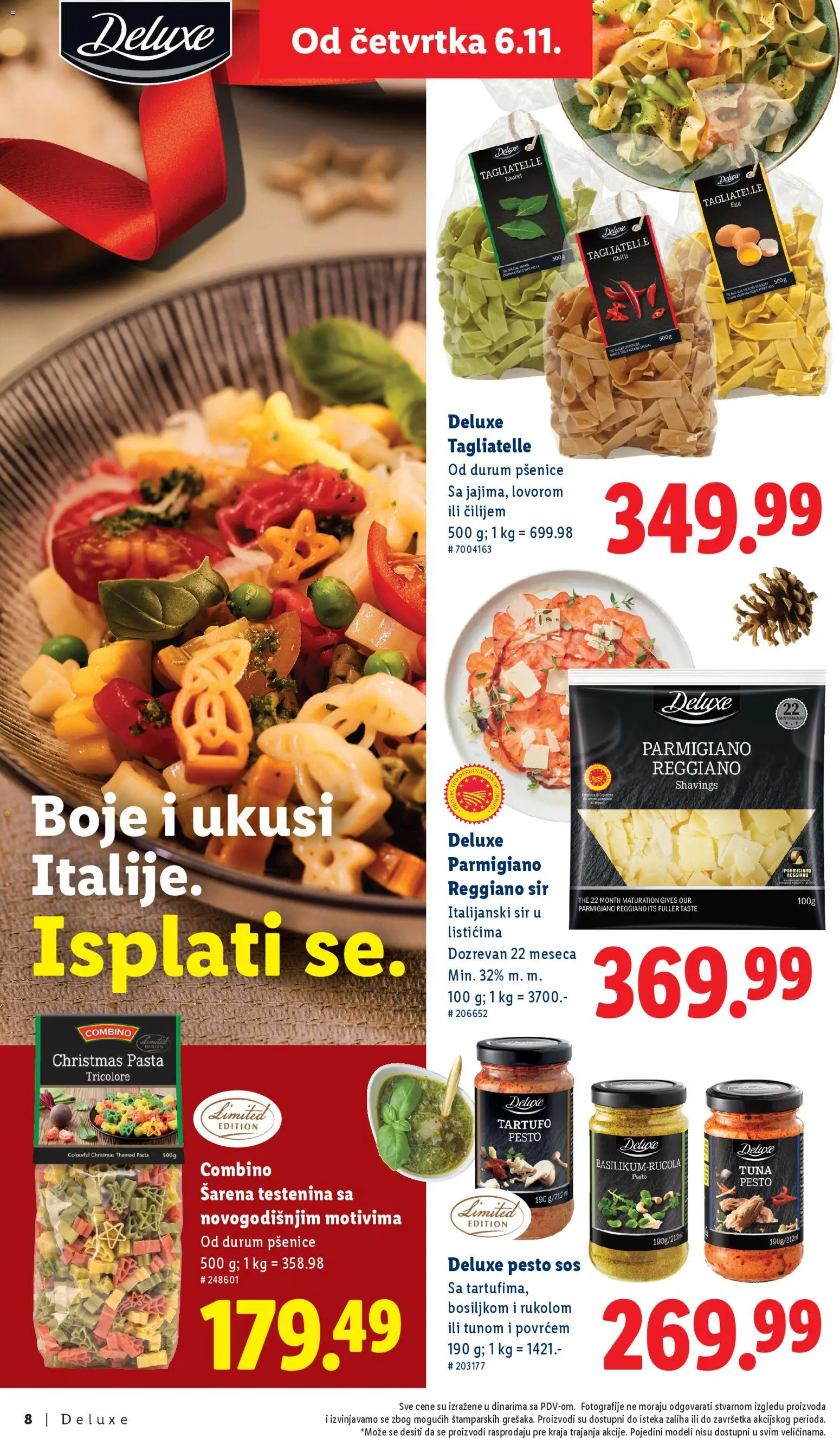 Lidl katalog - važi od 06.01.2026 | Strana: 8 | Proizvode: Testenina, Tagliatelle, Sos, Sir