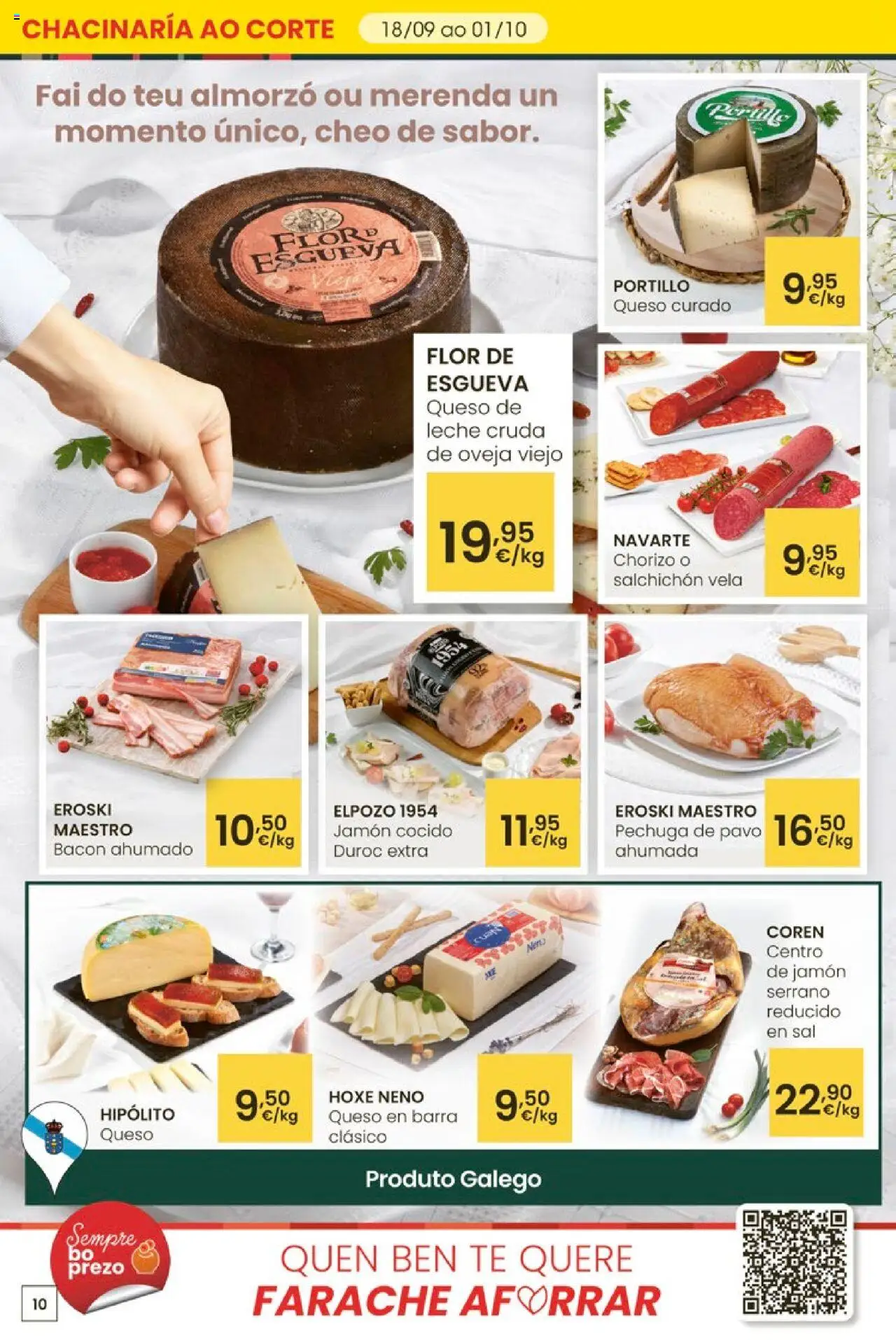 Eroski - ¡Ofertón! 2a unidade -70 │ válido desde el 18.09.2025 | Página: 10 | Productos: Jamón serrano, Leche, Jamón cocido, Vela