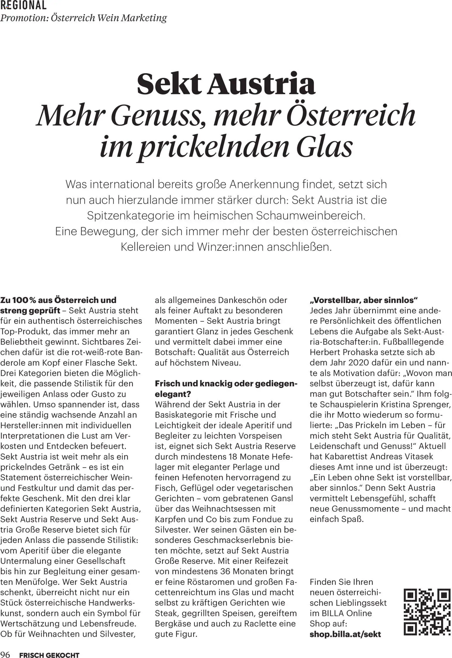 Billa  Frisch Gekocht gültig ab 01.12.2025 | Seite: 96 | Produkte: Wein