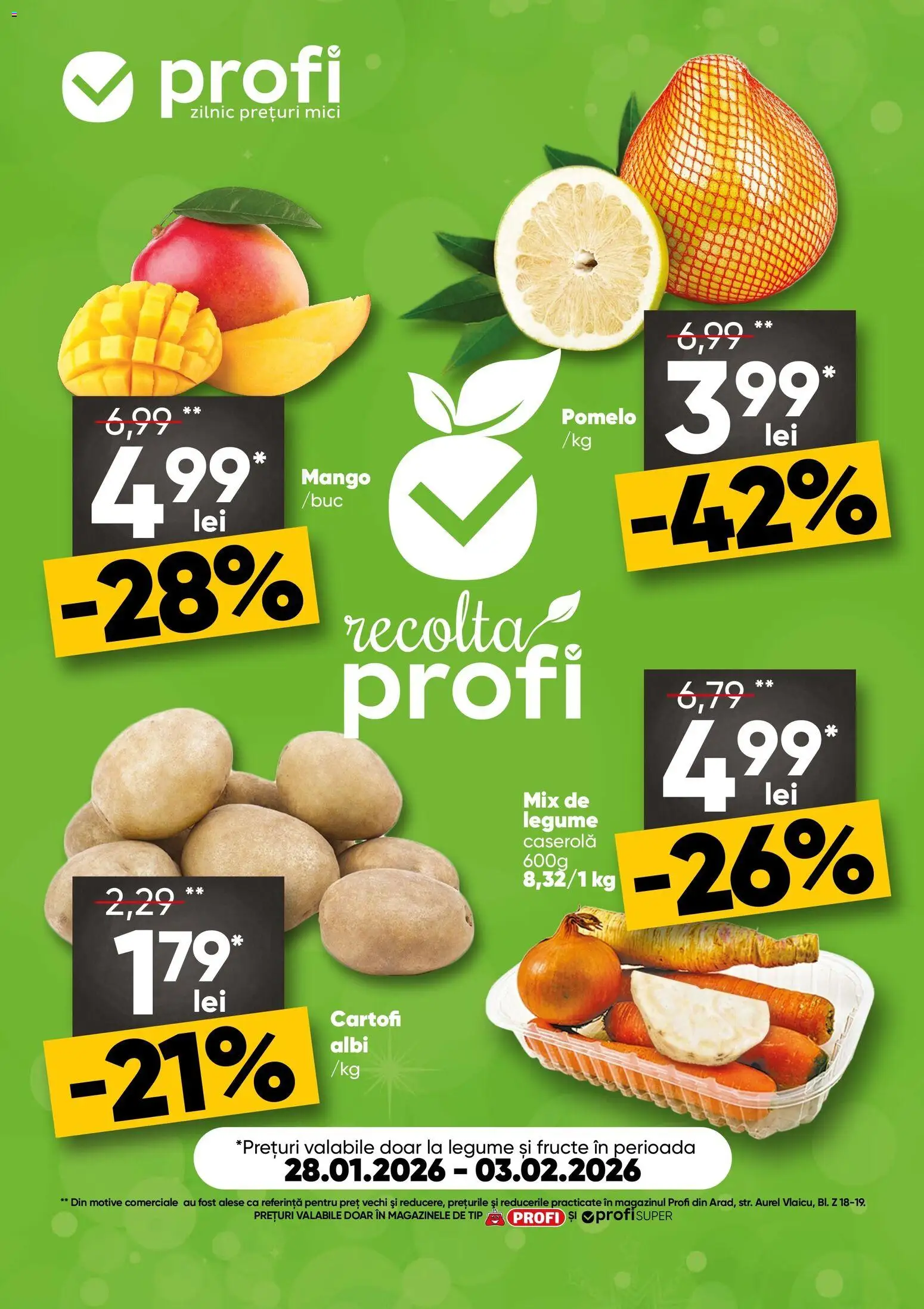 Noul catalog Profi – valabil de la 28.01.2026 | Pagină: 1 | Produse: Mici, Cartofi, Legume, Mango