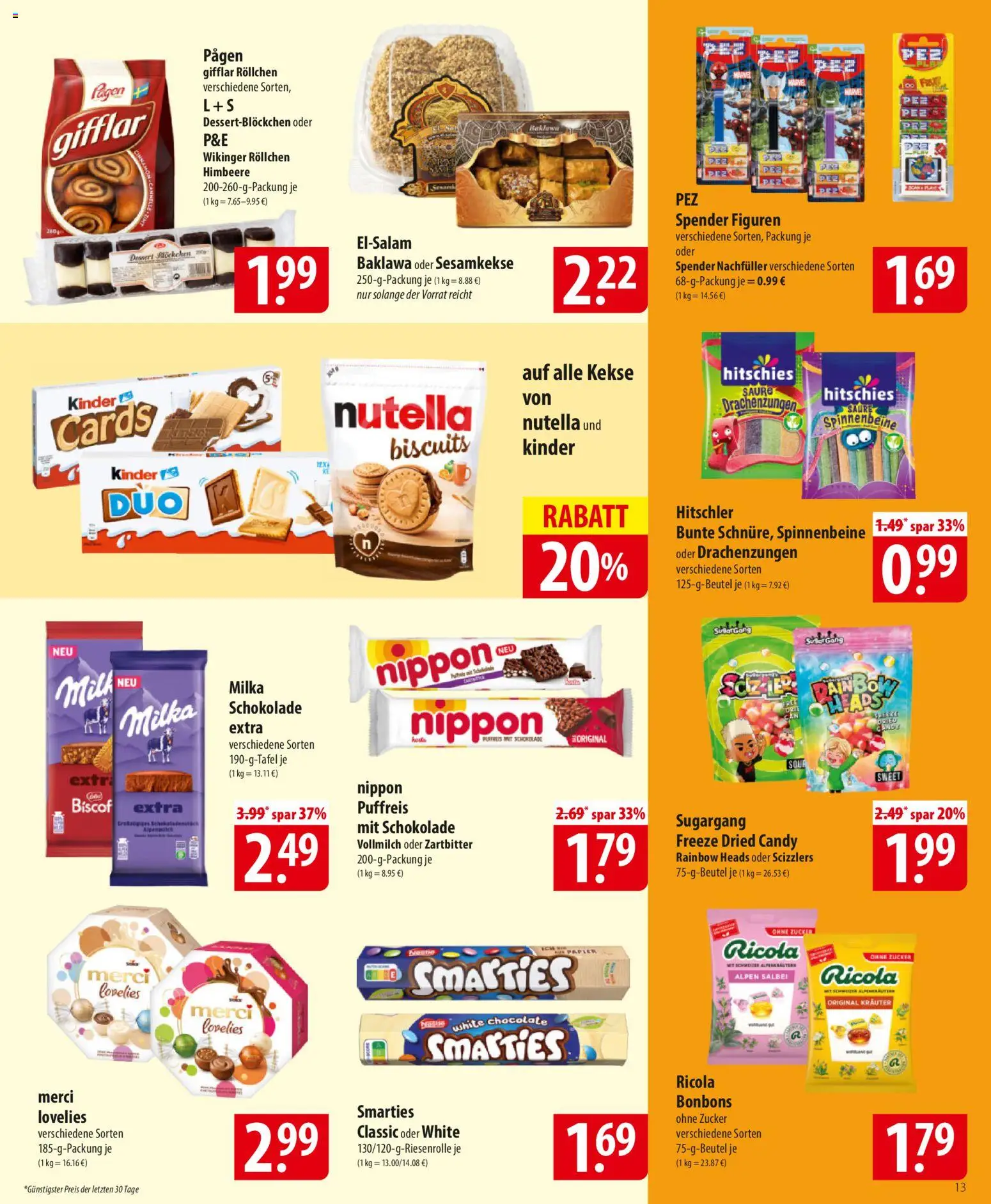 Famila Prospekt 	 – gültig ab 16.02.2026 | Seite: 13 | Produkte: Schokolade, Milka schokolade, Nutella, Himbeere