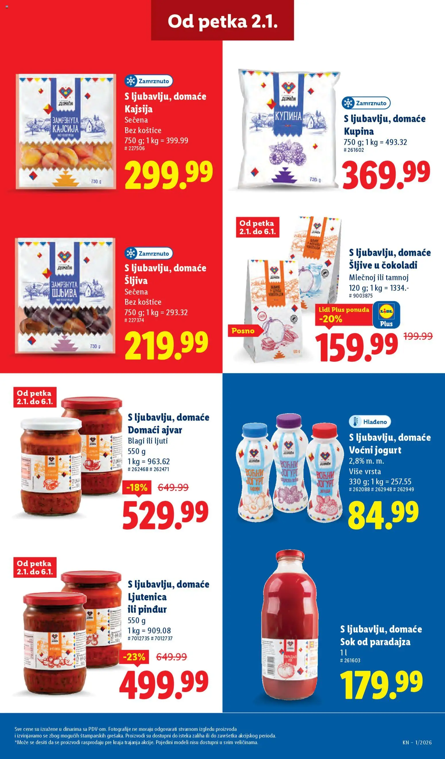 Lidl katalog - važi od 02.01.2026 | Strana: 41 | Proizvode: Ajvar, Kajsija, Ljutenica, Voćni jogurt