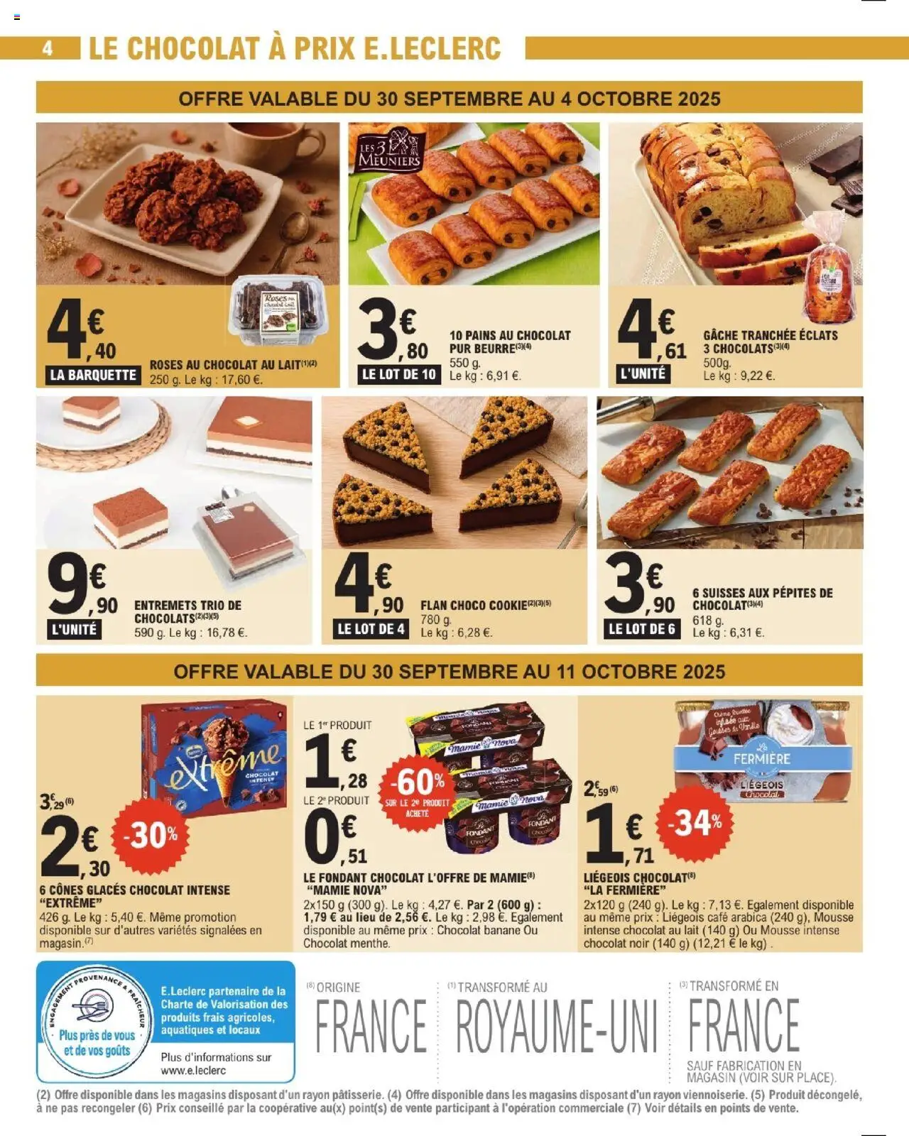 {H1} | Page: 4 | Produits: Glaces, Pépites de chocolat, Mousse, Beurre