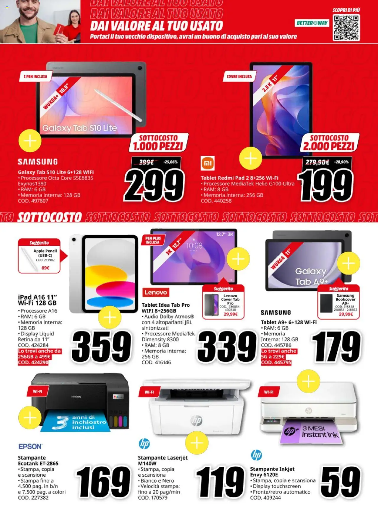 Volantino Media World del 03.10.2025 | Pagina: 8 | Prodotti: Tablet, Audio, Stampa, Samsung