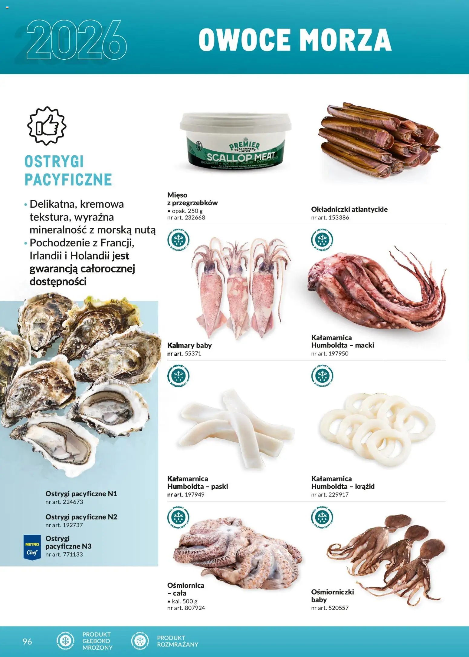 Makro Gazetka - Ultra fresh od 01.03.2026 | Strona: 96 | Produkty: Mięso, Ostrygi, Kalmary, Owoce morza