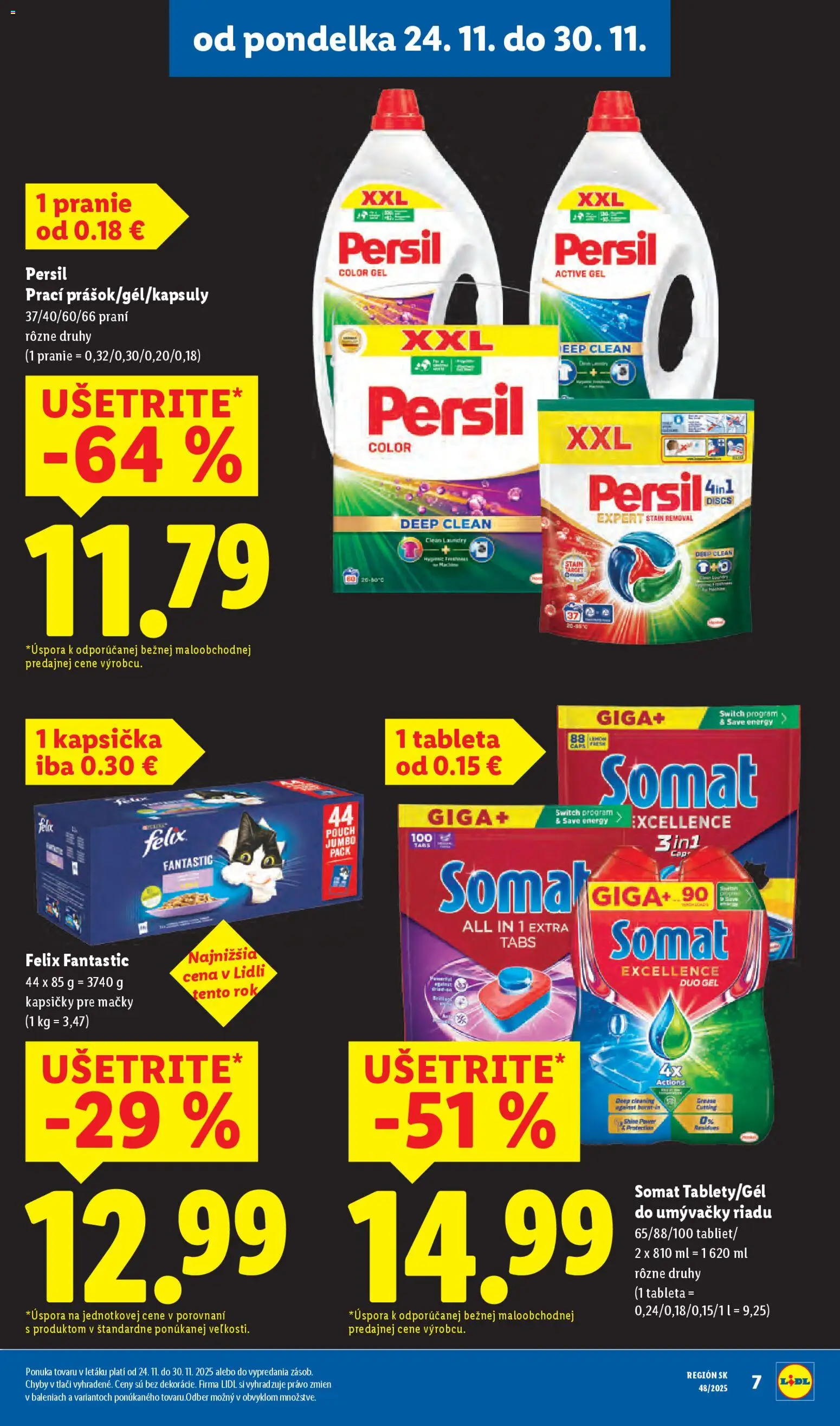 Nové Lidl akcie – leták je platný od 24.11.2025 | Strana: 7 | Produkty: Felix, Persil
