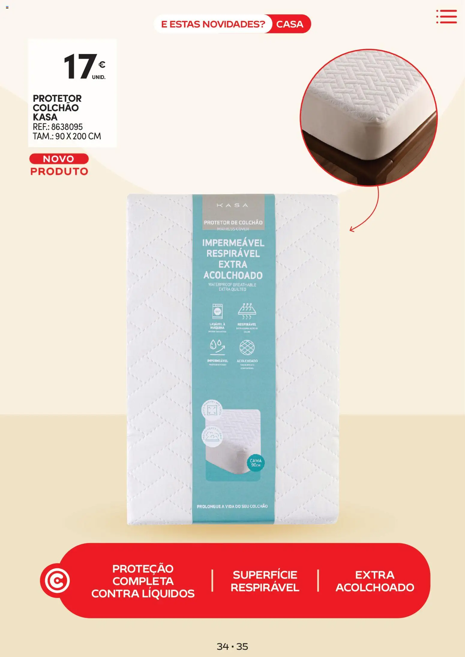 Continente - Novidades de que toda a gente gosta │ válido de 10.02.2026 | Página: 35 | Produtos: Protetor de colchão, Cama, Colchão