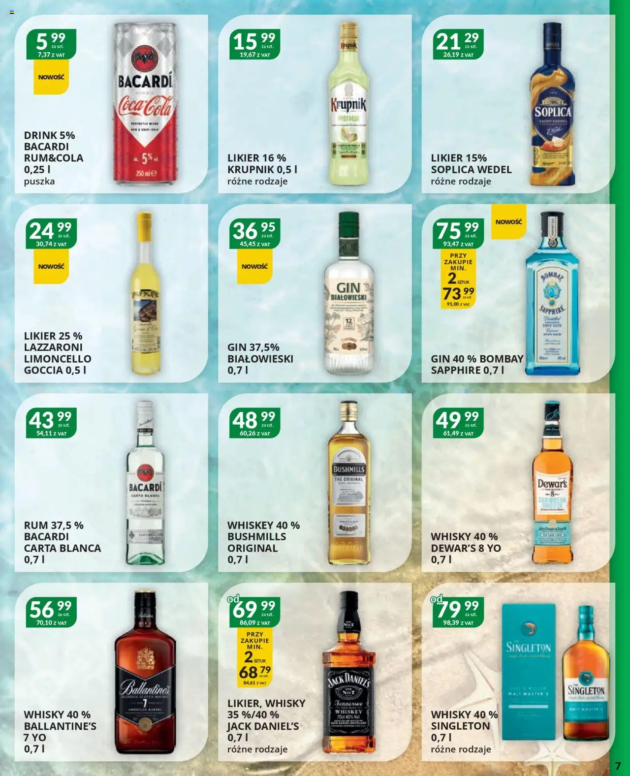 Eurocash Gazetka - Katalog Alkoholowy C&C od 01.08.2025 | Strona: 7 | Produkty: Limoncello, Rum, Gin, Whisky