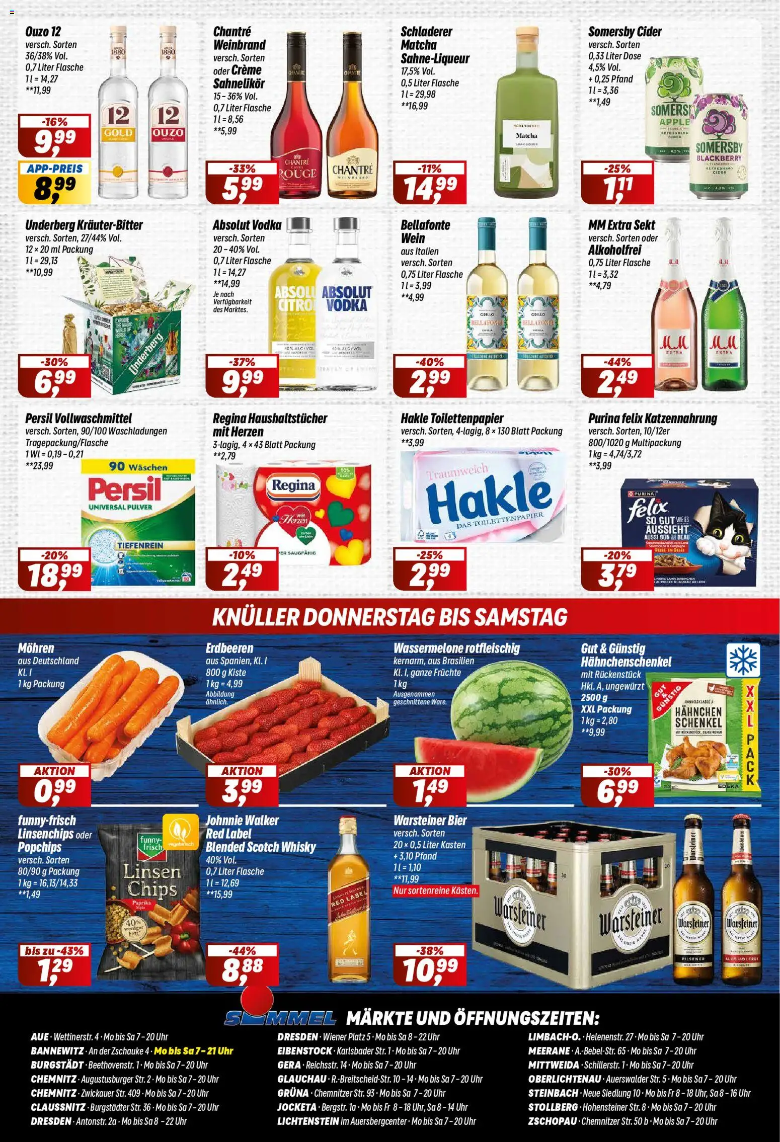 Simmel Prospekt 	 – gültig ab 07.04.2026 | Seite: 8 | Produkte: Hahnchenschenkel, Mohren, Uhr, Toilettenpapier