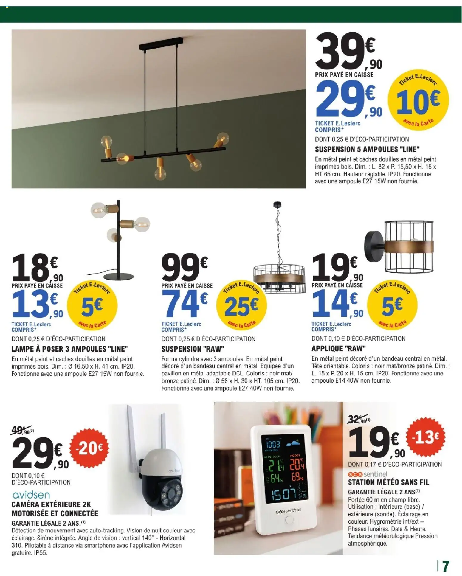 {H1} | Page: 7 | Produits: Smartphone, Station météo, Base, Caméra