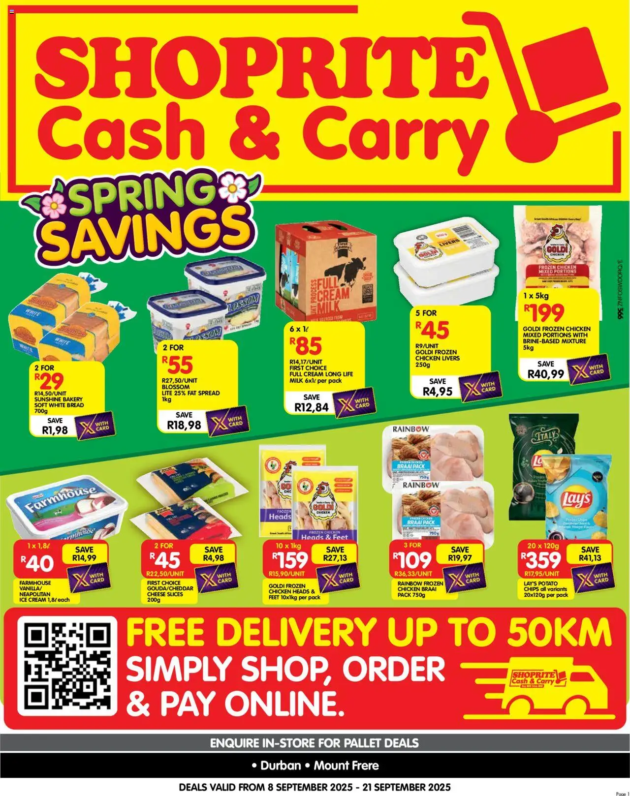 New Shoprite catalogue – valid from 08.09.2025 | Page: 1 | Products: Milk, Cheese, Chicken, Fat spread