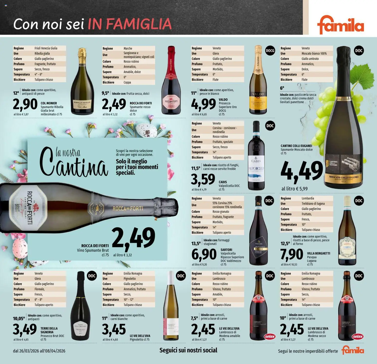Volantino Famila del 26.03.2026 | Pagina: 7 | Prodotti: Crema, Pesce, Spumante, Forno