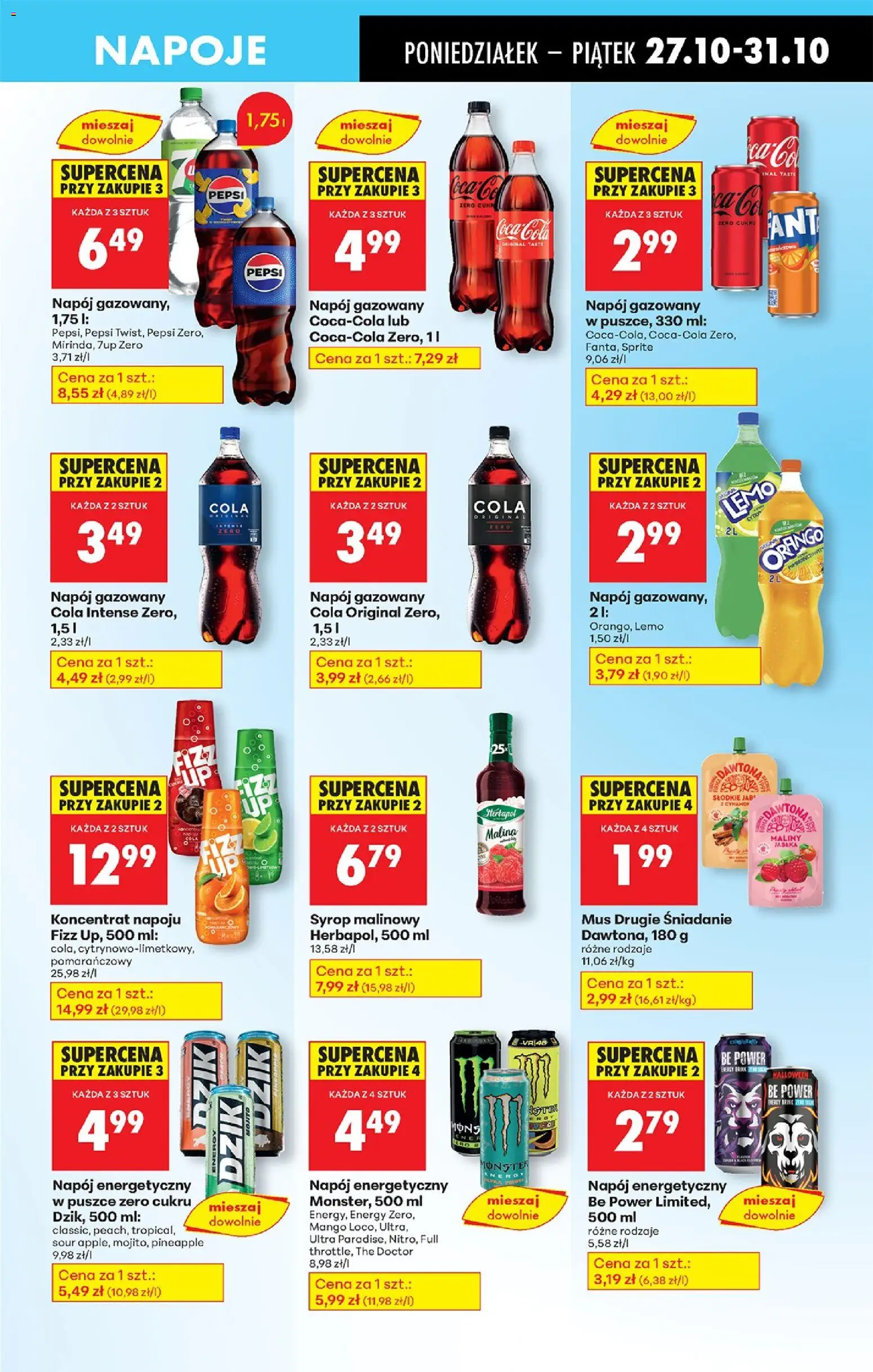 Biedronka gazetka od 27.10.2025 | Strona: 69 | Produkty: Mango, Syrop, Maliny, Sprite