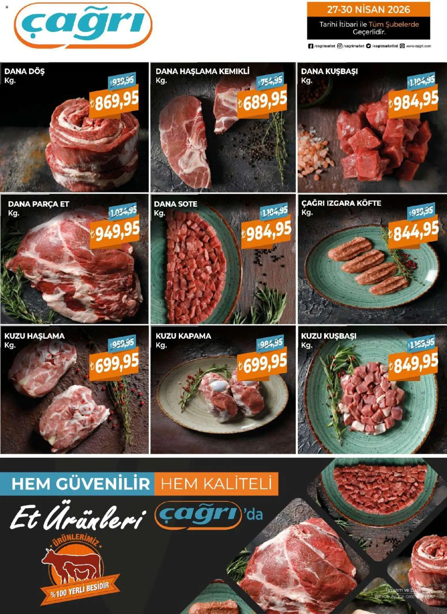 Çağrı Market - Kasap Katalog - 27.04.2026 tarihinden itibaren geçerlidir | Sayfa: 1