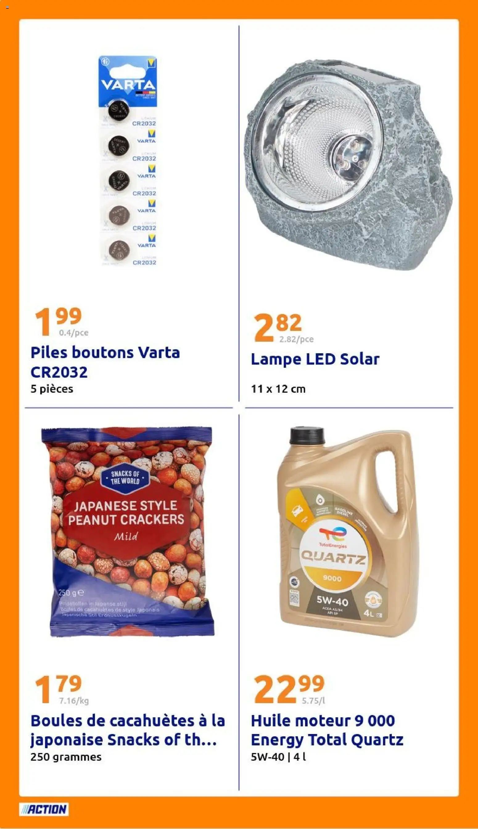 {H1} | Page: 30 | Produits: Crackers, lampe LED, Huile, Piles