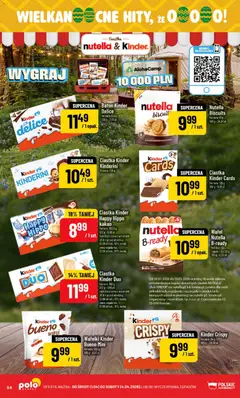 Pogląd oferty "POLOmarket gazetka" - ważna od 01.04.2026 | Strona: 54 | Produkty: Nutella, Wafelki, Ciastka, Kinder cards