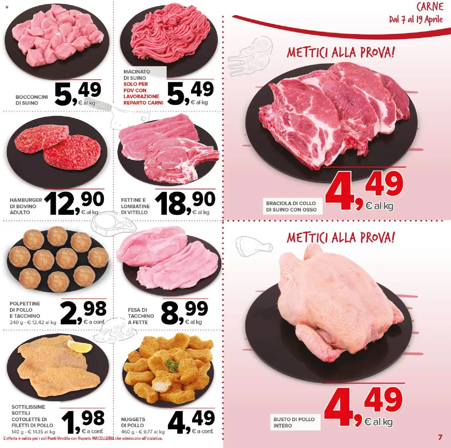 Volantino Todis del 07.04.2026 | Pagina: 7 | Prodotti: Bovino, Pollo, Vitello, Macinato