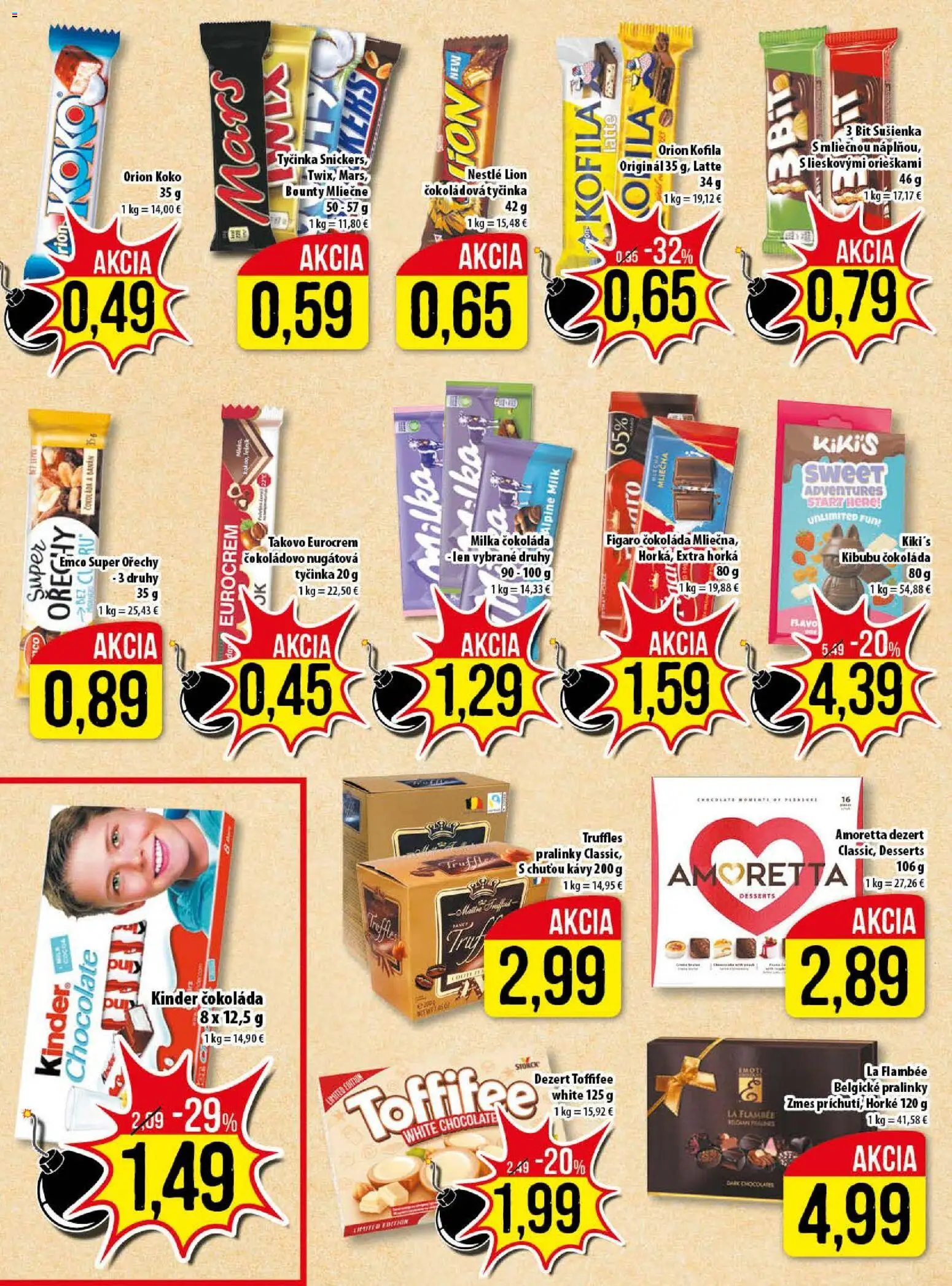 Nové Klas akcie – leták je platný od 19.01.2026 | Strana: 10 | Produkty: Kinder, Čokoláda, Toffifee, Milka