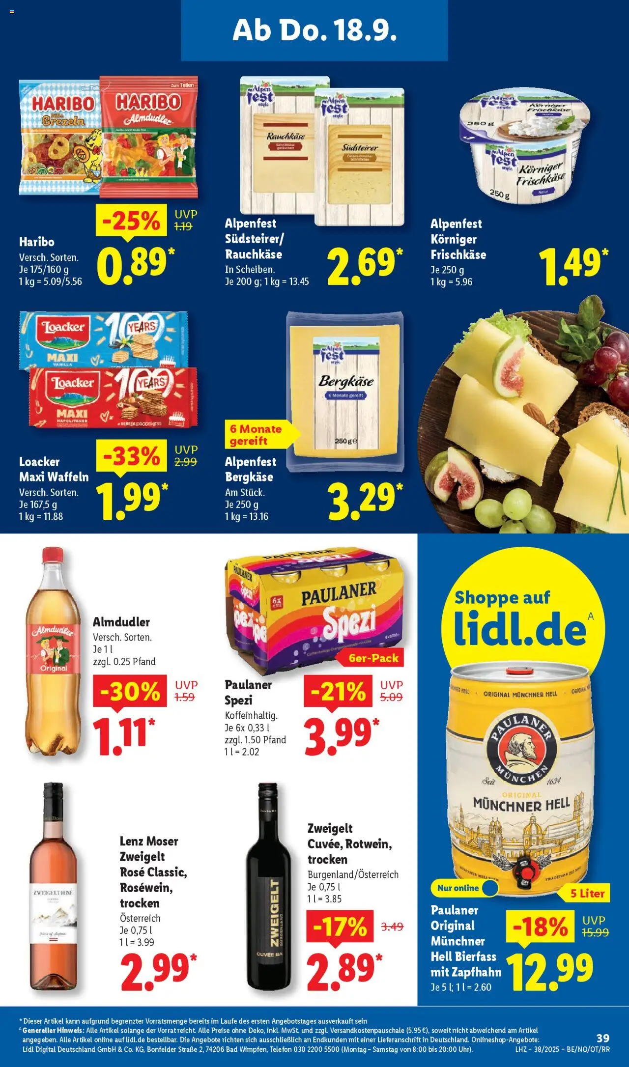 Lidl Prospekt Zossen – gültig ab 15.09.2025 | Seite: 55 | Produkte: Bad, Telefon, Paulaner, Frischkase