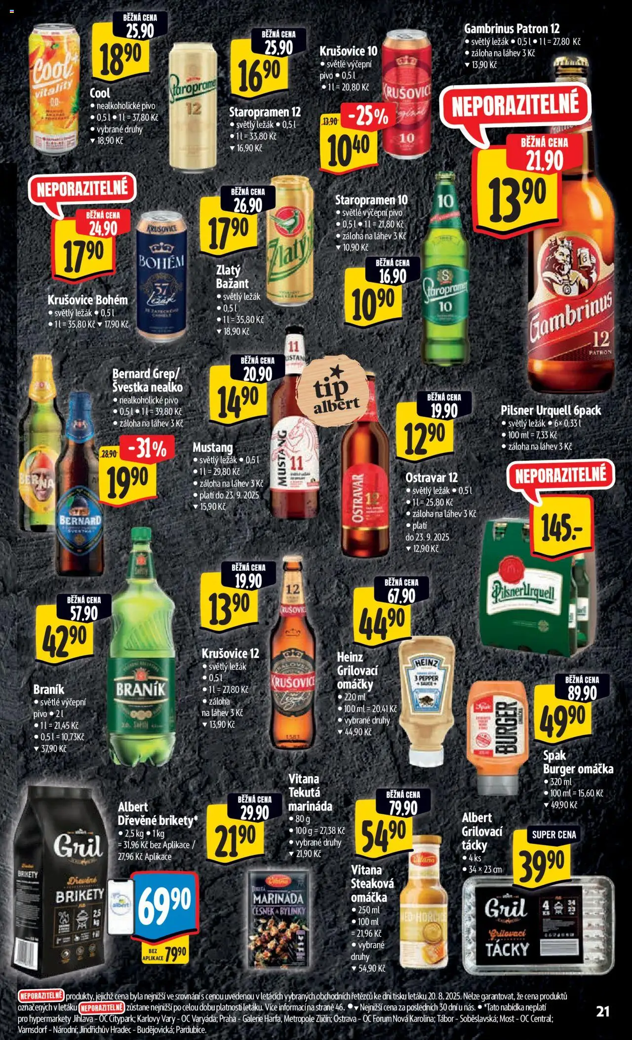Albert leták - Strakonice od 27.08.2025 | Strana: 21 | Produkty: Staropramen 10, Staropramen 12, Krušovice, Krušovice 12