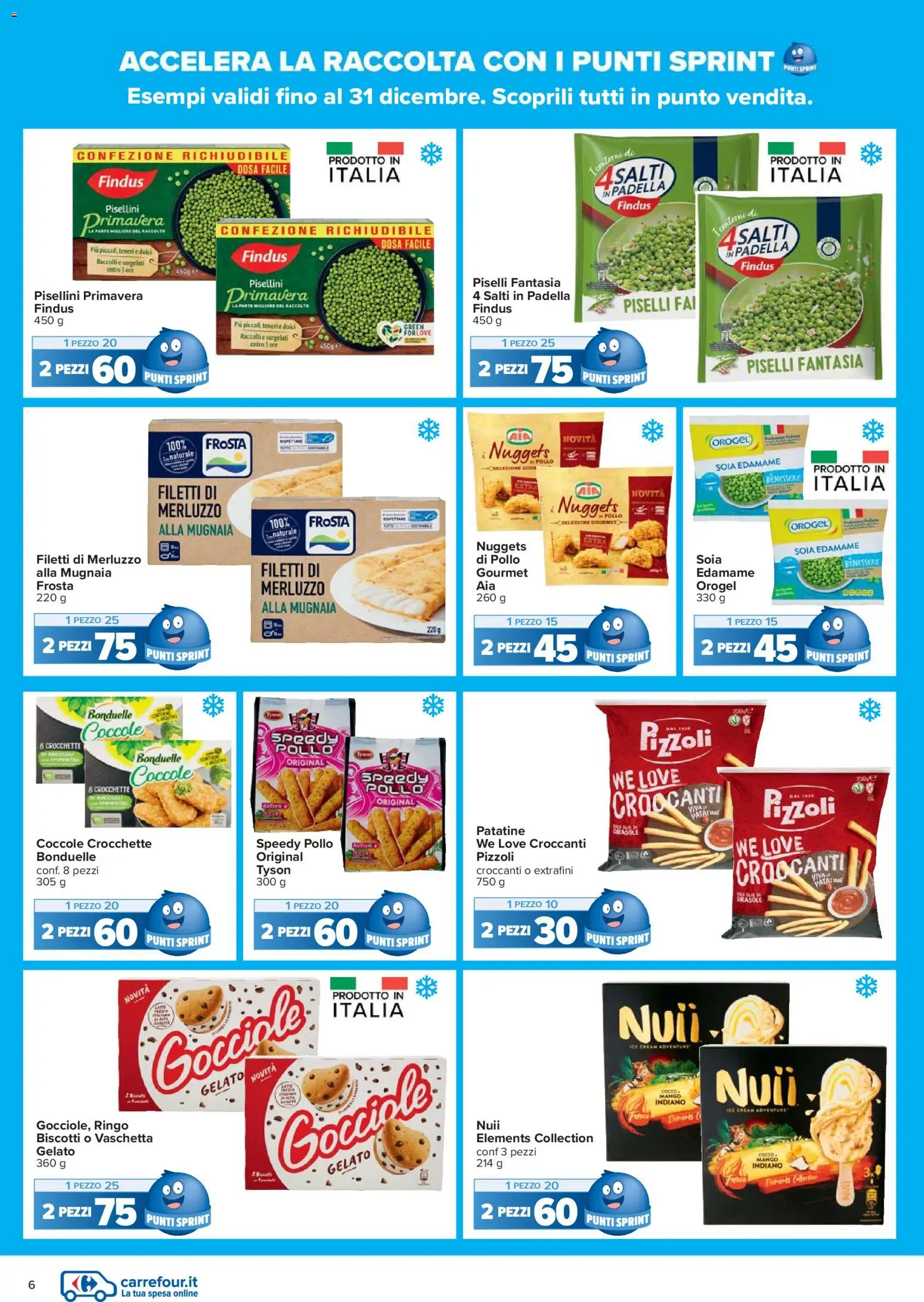 Volantino Carrefour del 02.12.2025 | Pagina: 6 | Prodotti: Patatine, Piselli, Cocco, Padella