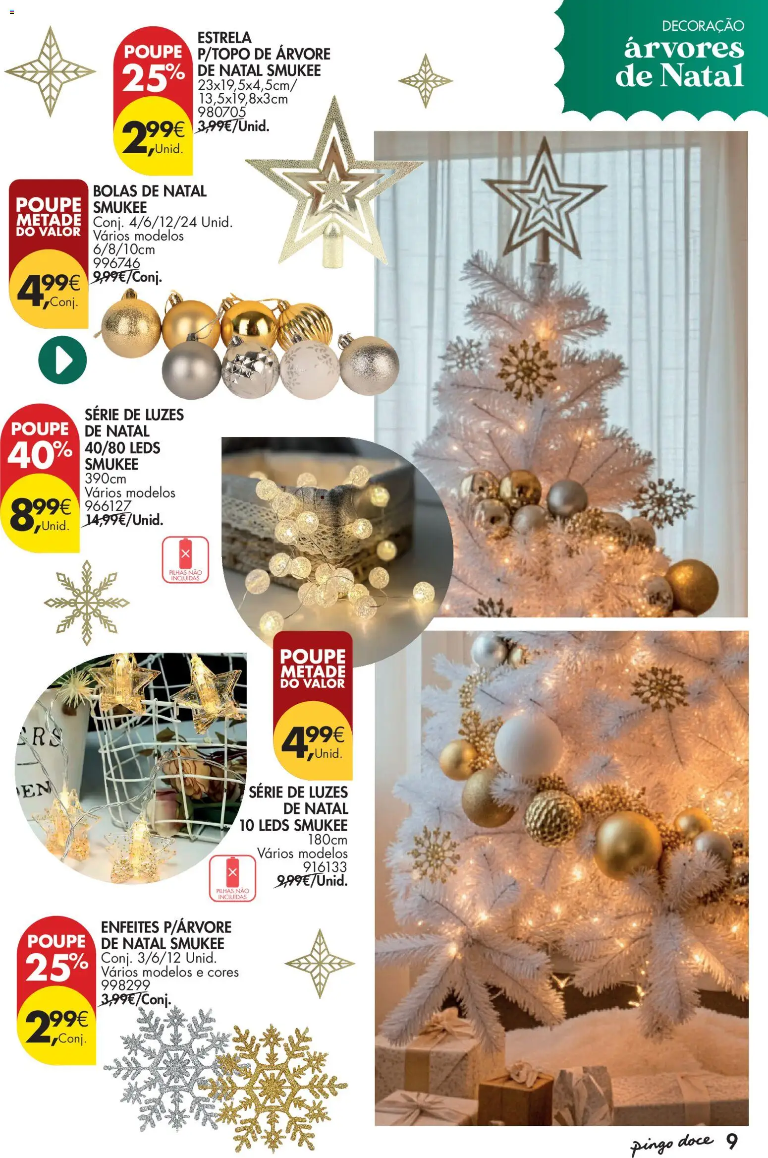 Pingo Doce - Natal │ válido de 11.11.2025 | Página: 9 | Produtos: Árvore de natal, Pilhas